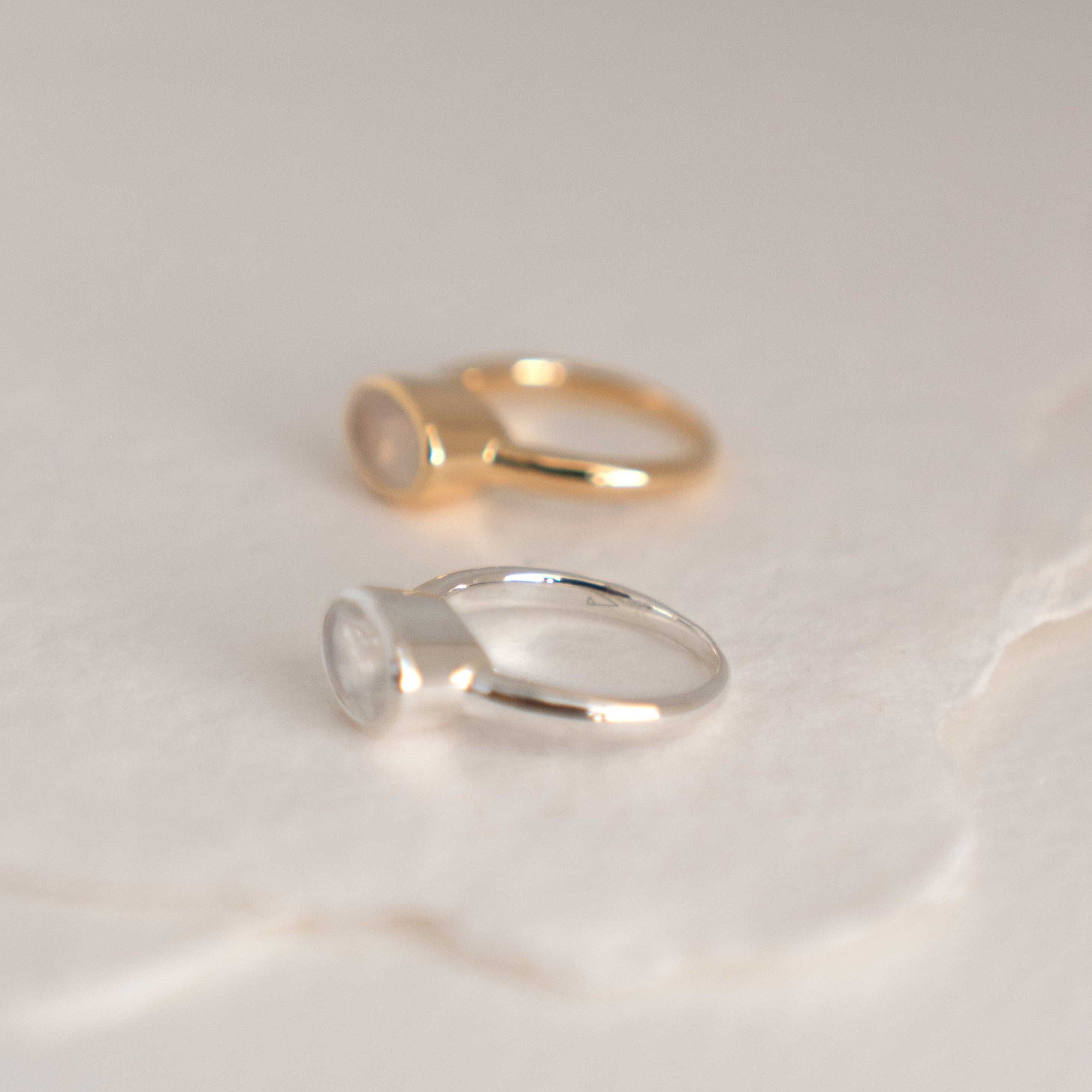 Real Moonstone Ring Gold and silver, Bold Statement gemstone ring.