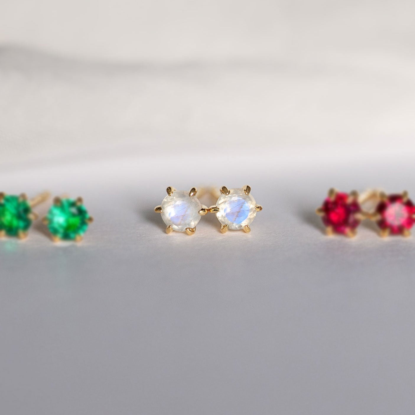 Dainty Stud Earrings Dainty Small Minimalist 14k Gold, Birthstone Jewelry gifts, Birthday Gifts for girls, second piercing studs
