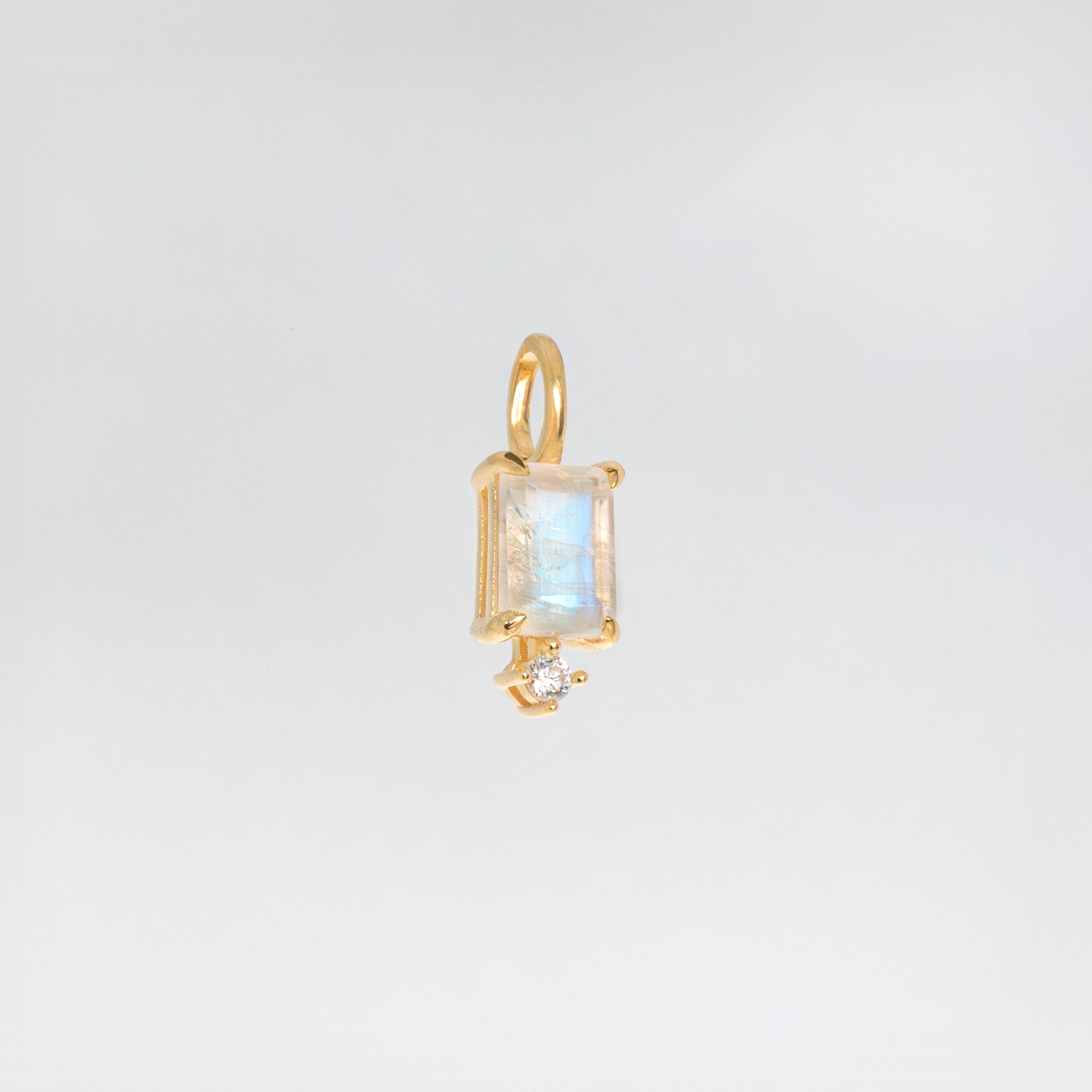 Moonstone Baguette Birthstone Charm