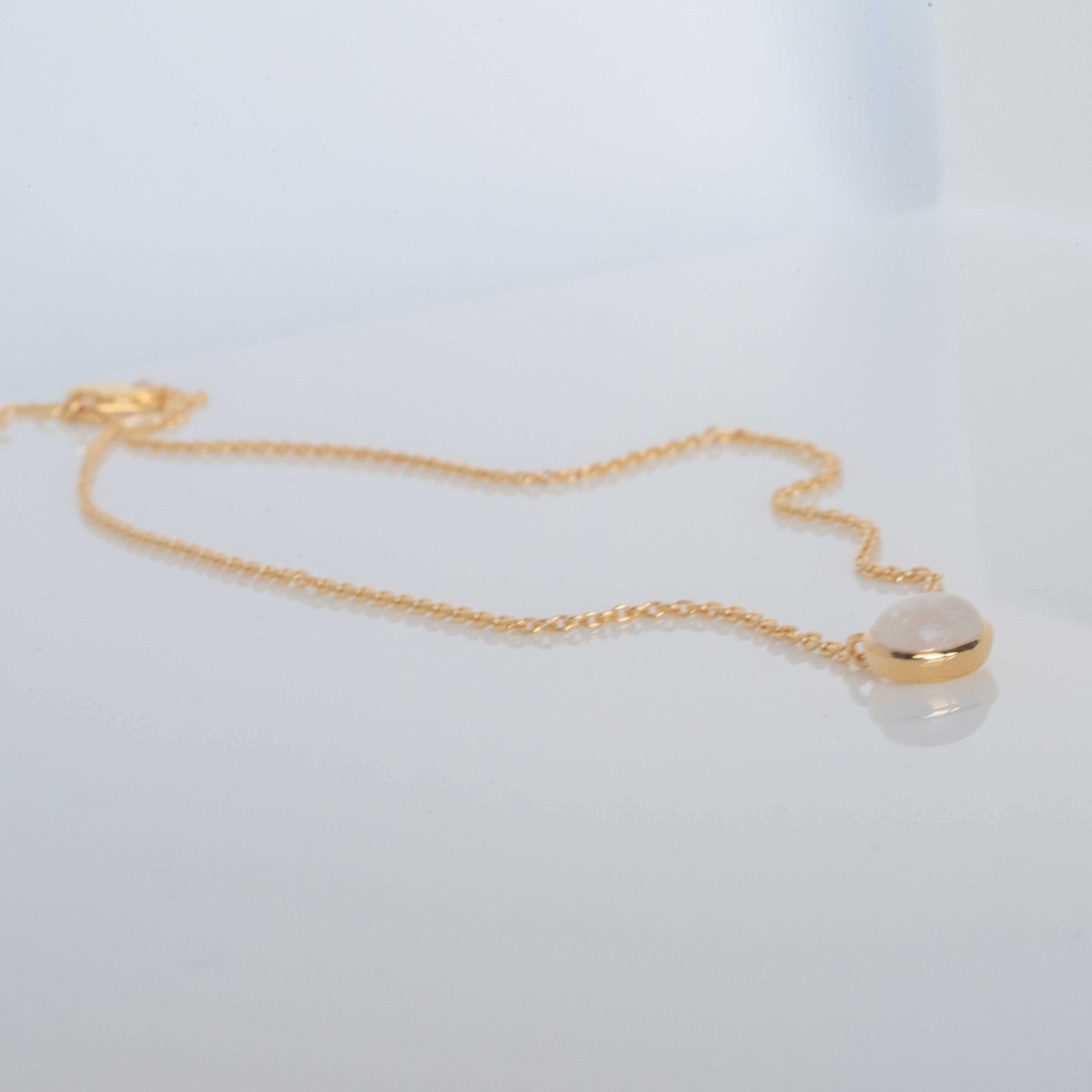 Moonstone Necklace Gold Filled, Natural Moonstone Jewelry Gift for Girls, Necklace for Women