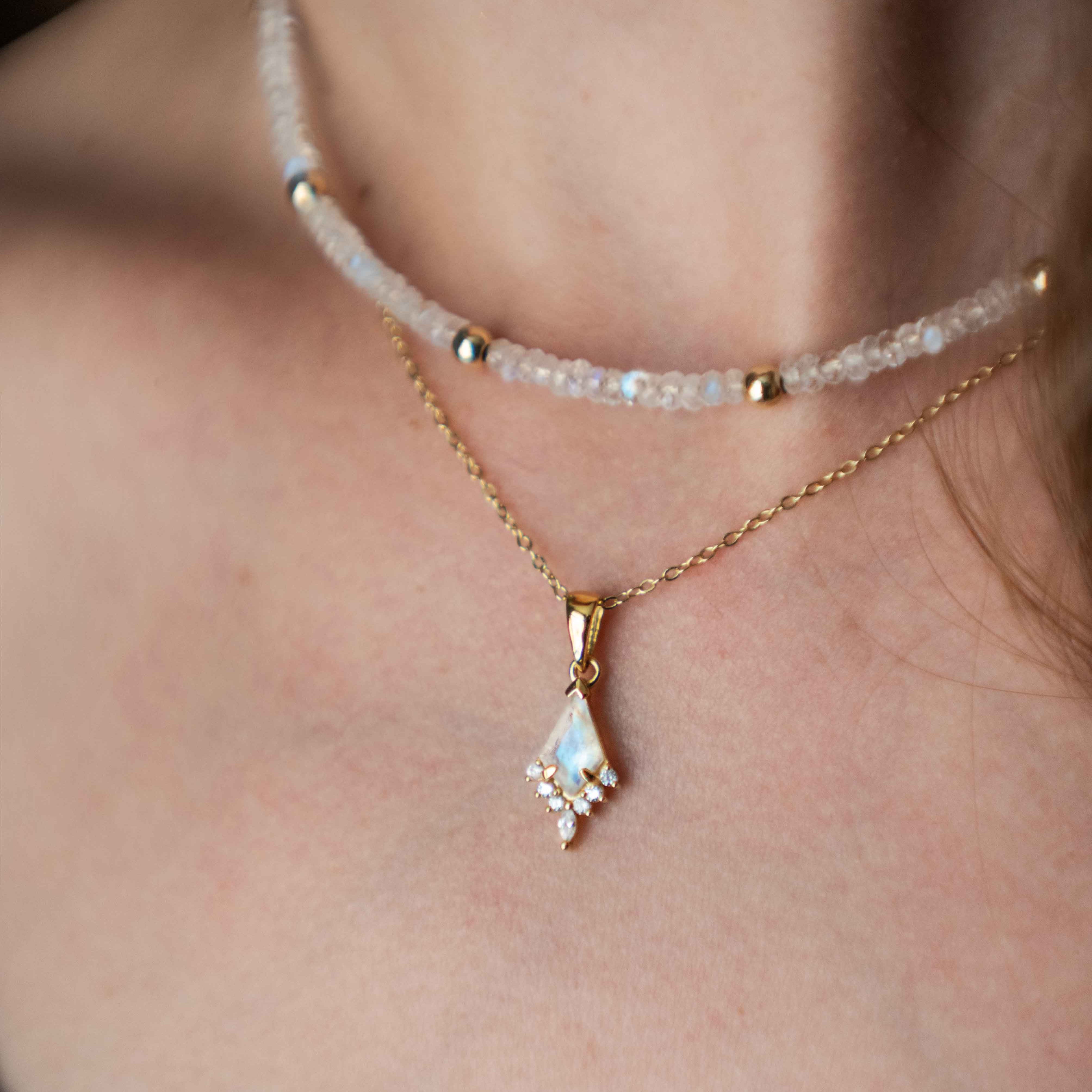 Moonstone Bridal Necklace Minimalist