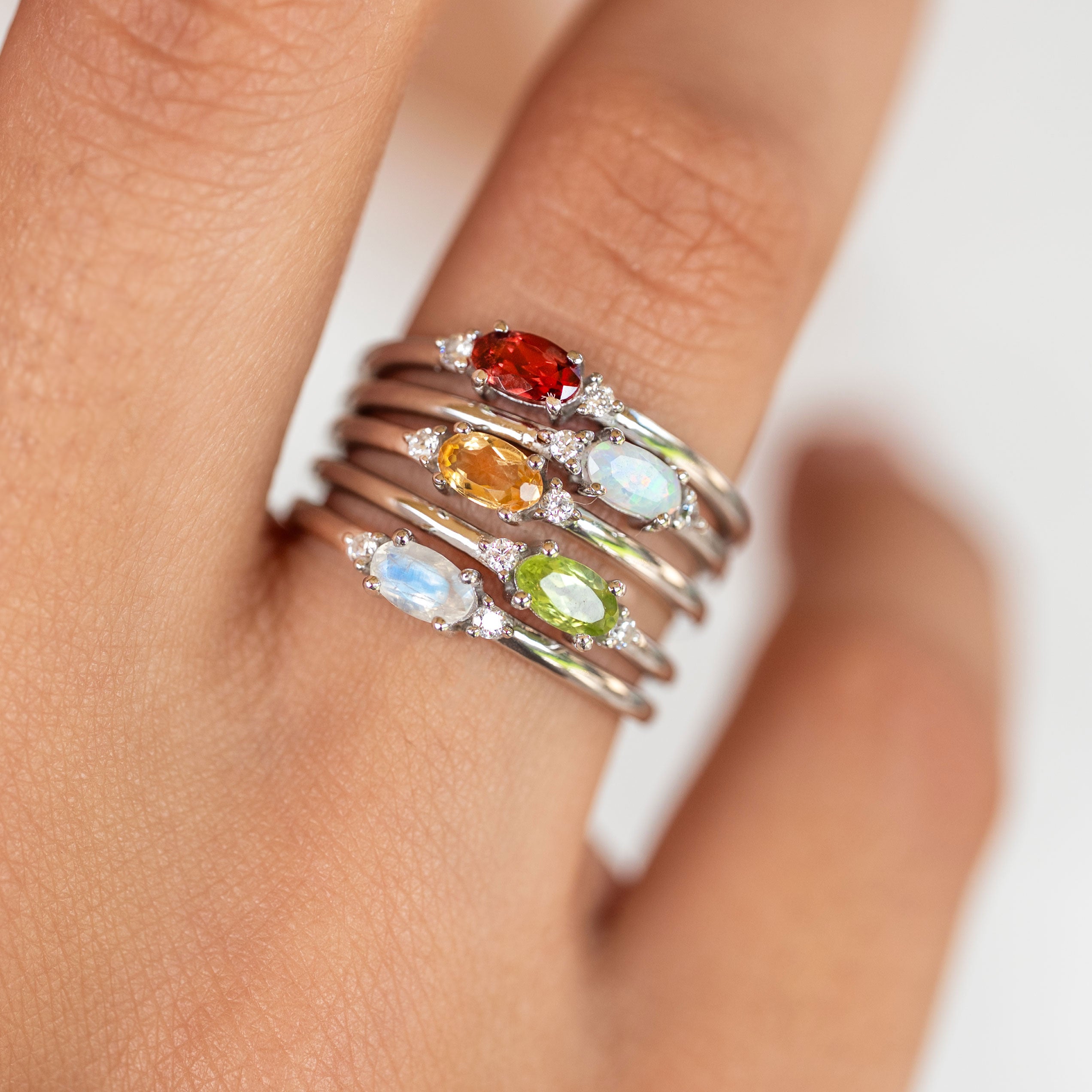 January Birthstone - Garnet Stacking Ring