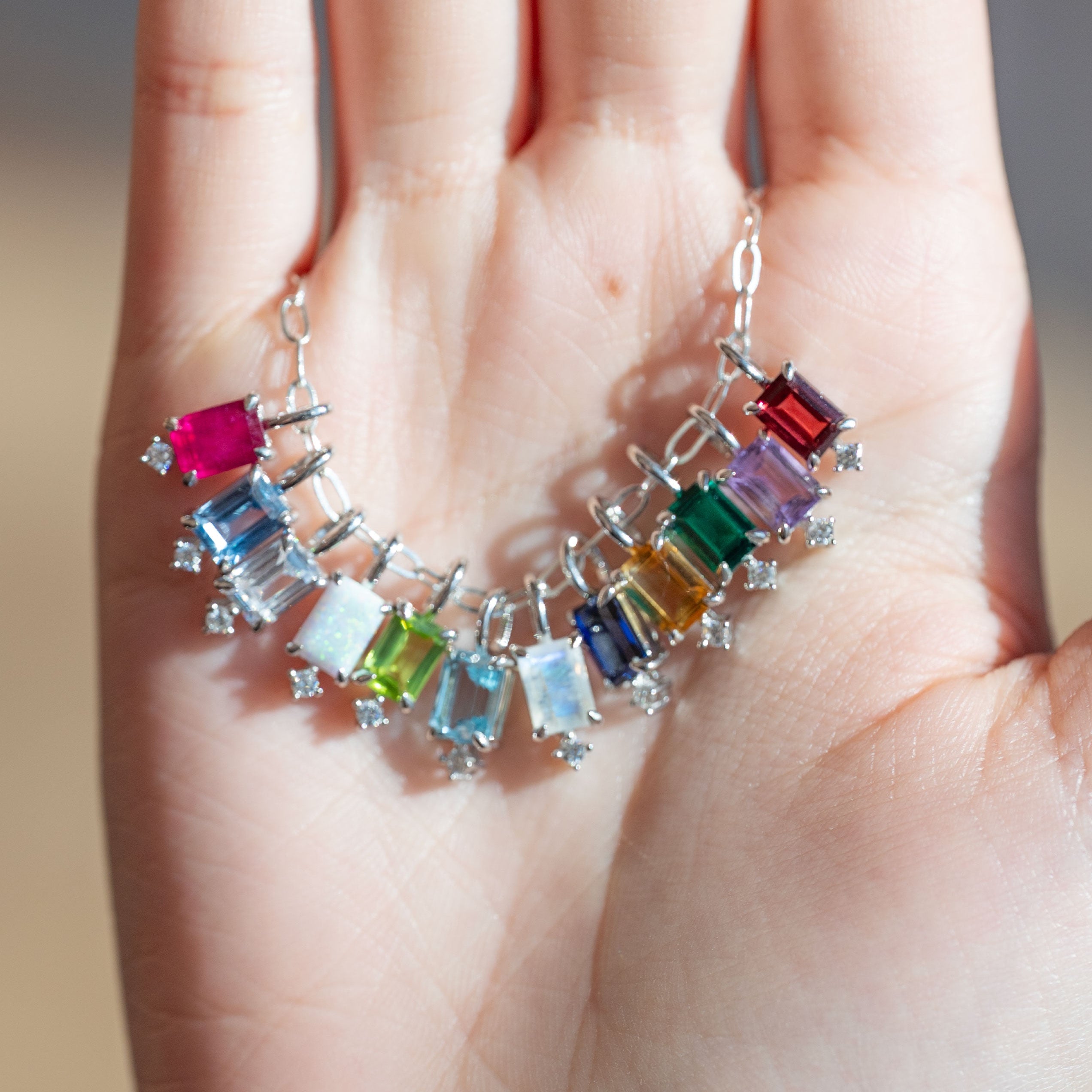 Emerald Cut Charm Necklace