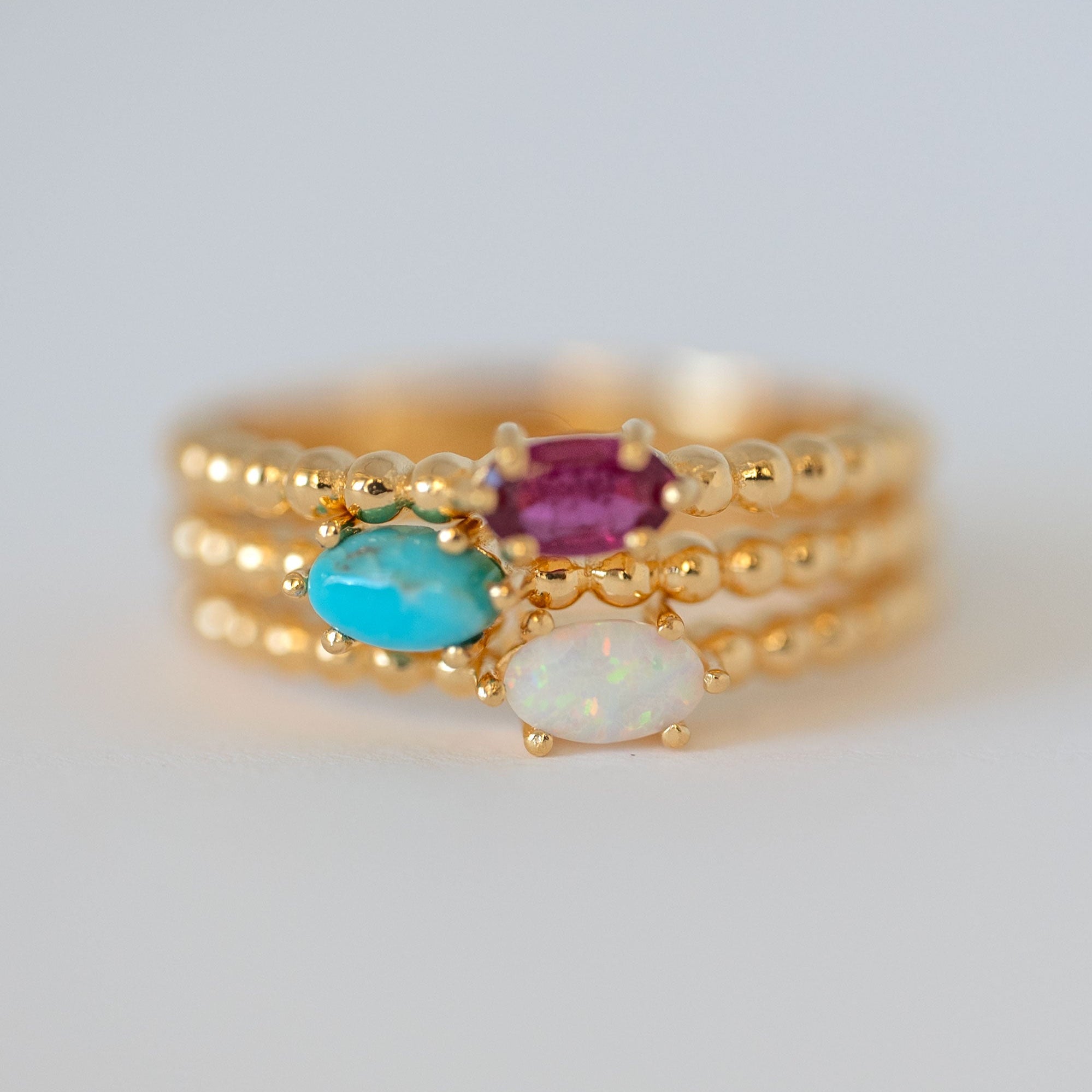 Natural Citrine Gemstone Beaded Ring, Genuine Gemstone, November Birthstone Jewelry Gifts for Girls