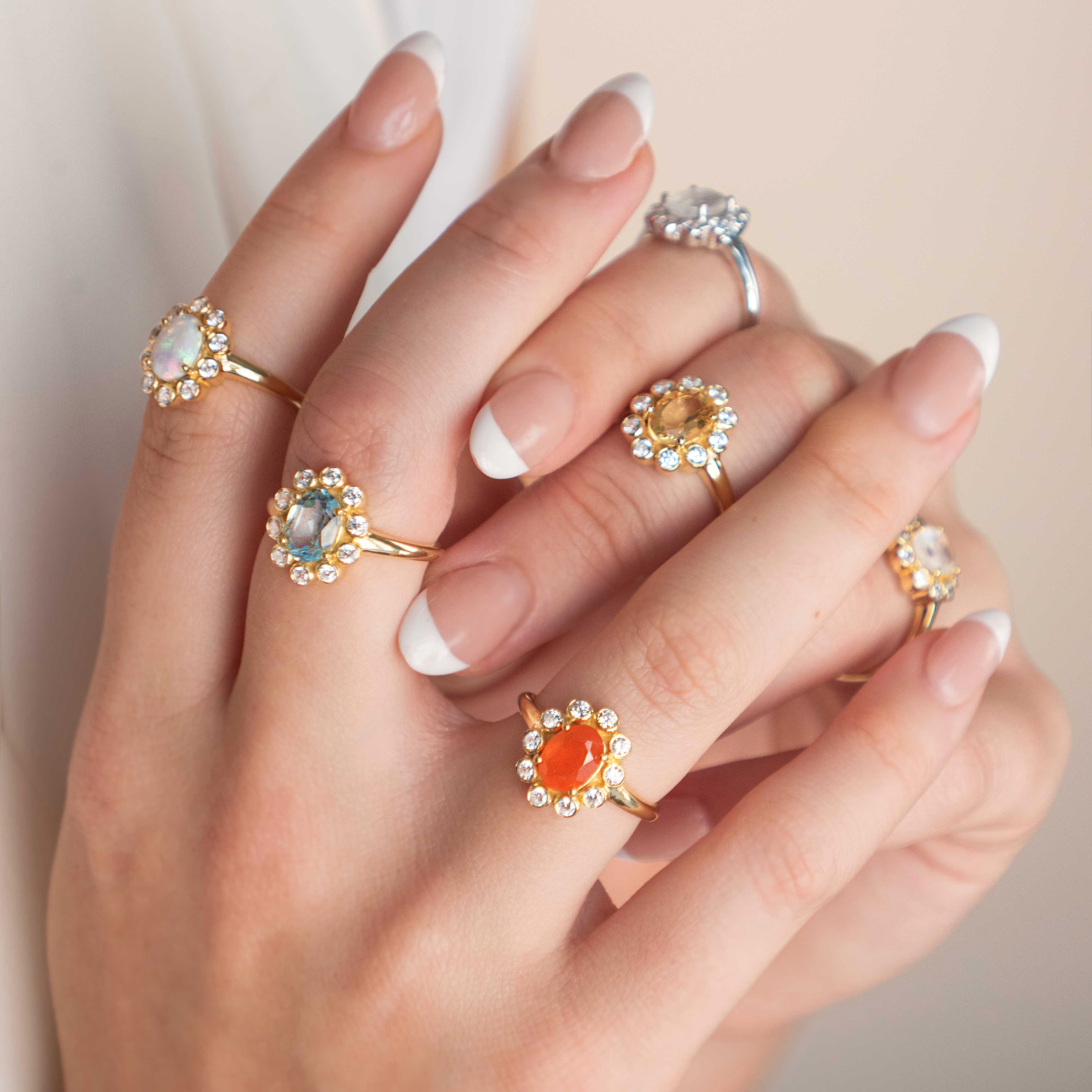 Multi Blossom Flower Rings