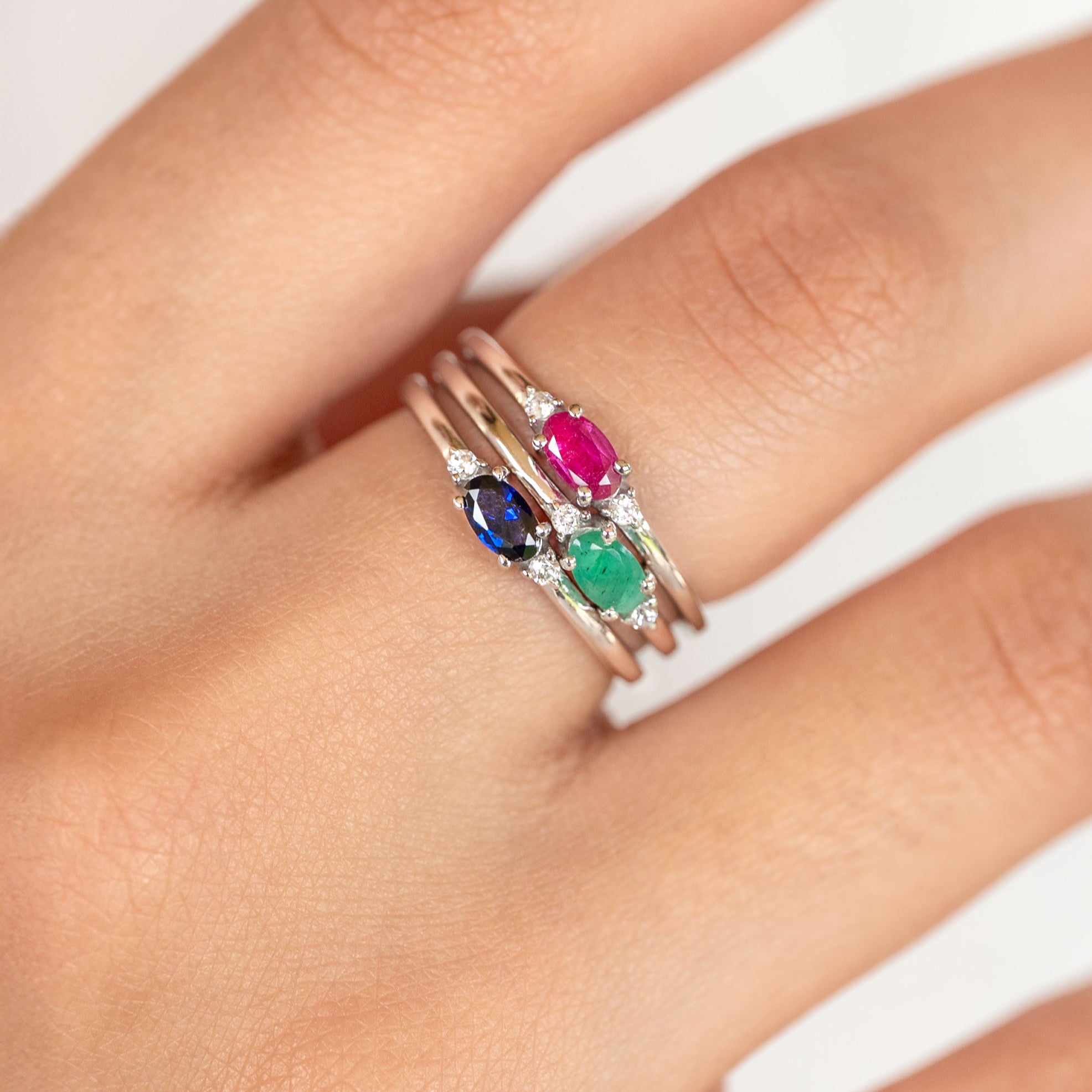 May Birthstone - Emerald Stacking Ring