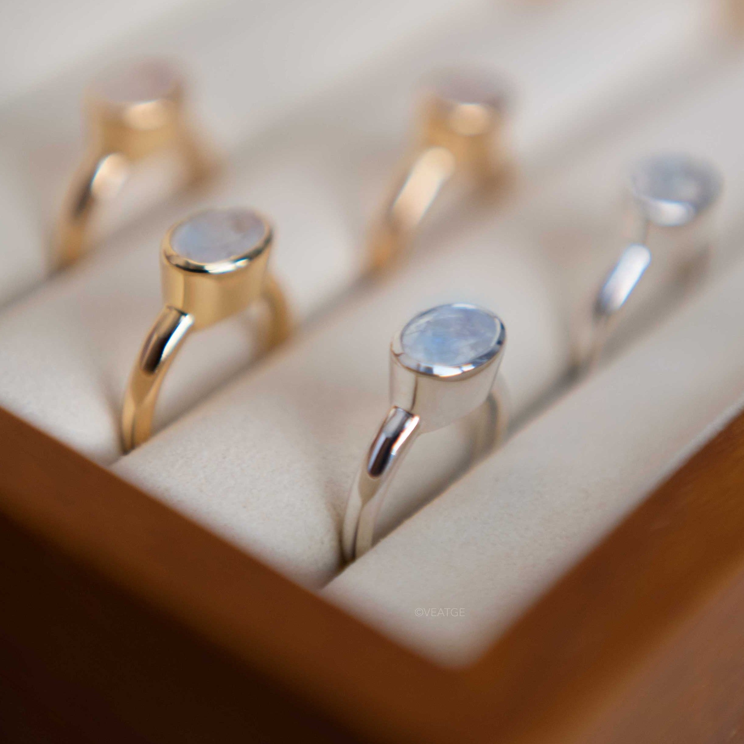 Marigold Moonstone Ring Gold Vermeil and Sterling Silver