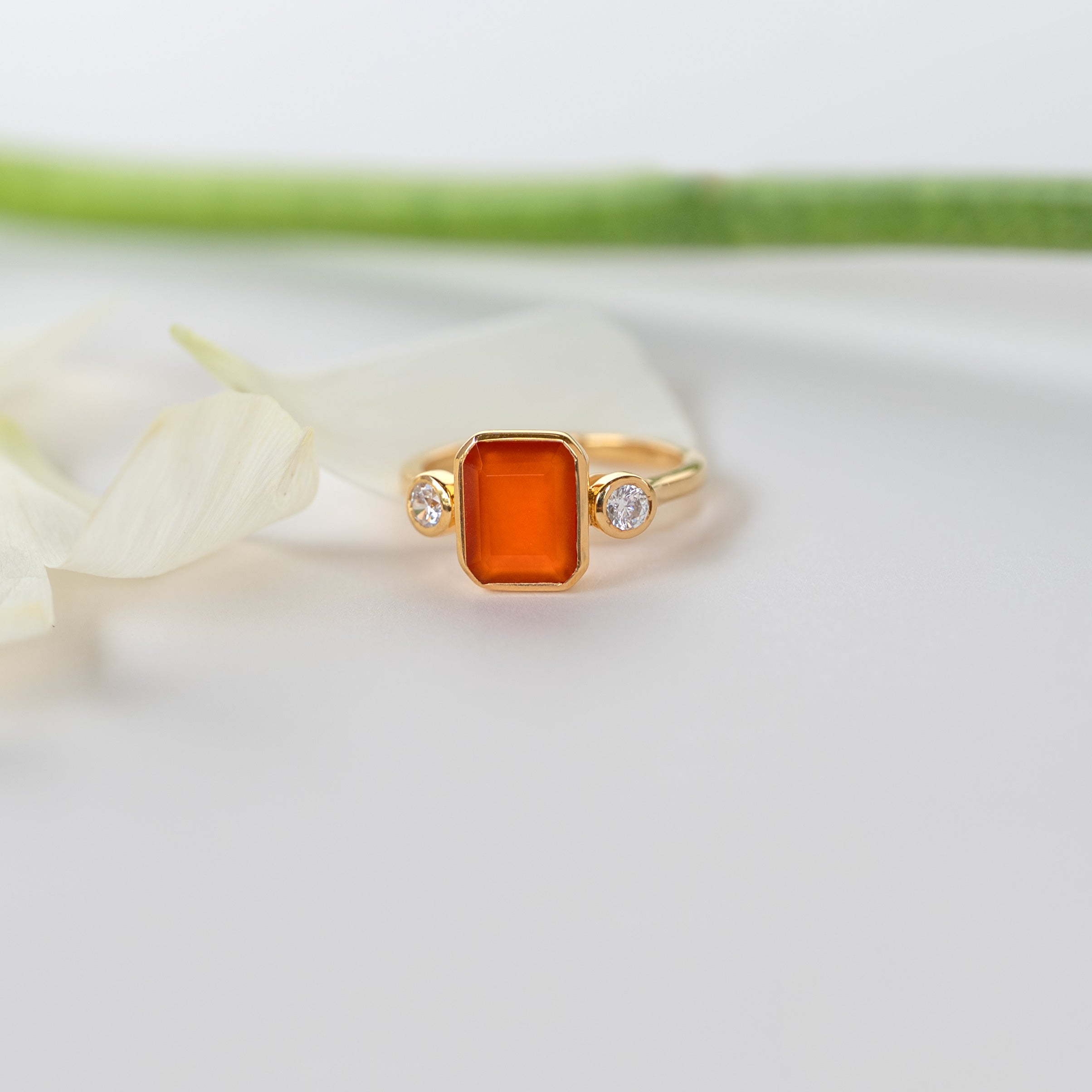Natural Carnelian Statement Ring Gold, High Grade Real Carnelian Gemstone, Unique Modern Unisex Ring, Birthday Gifts for Him, Gift for Her, Real Carnelian Ring, Pure Carnelian Ring, Raw Carnelian Ring