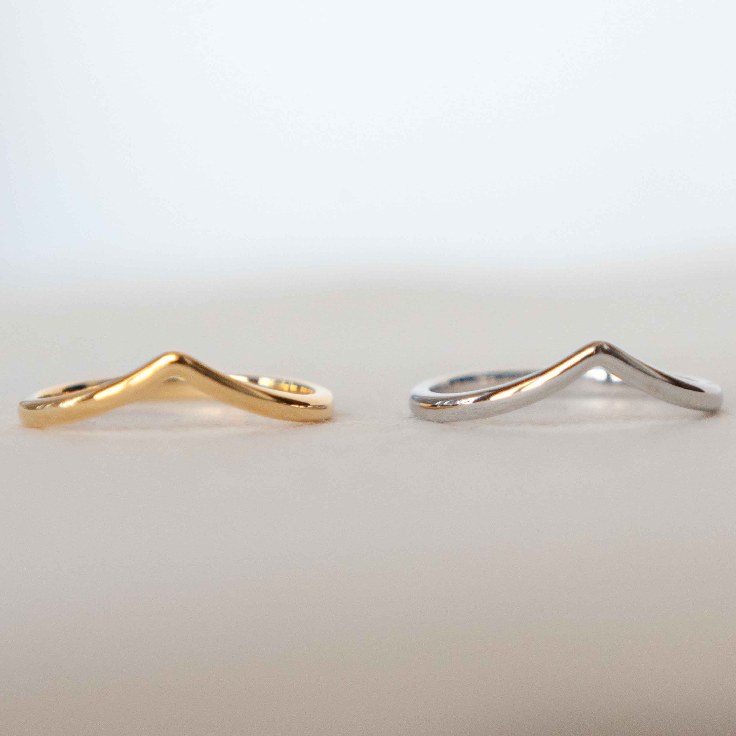 Chevron Stacking Ring Gold, V shape stacking Ring, Silver Stacking Ring Chevron, Gold Filled Rings stackable for low profile rings