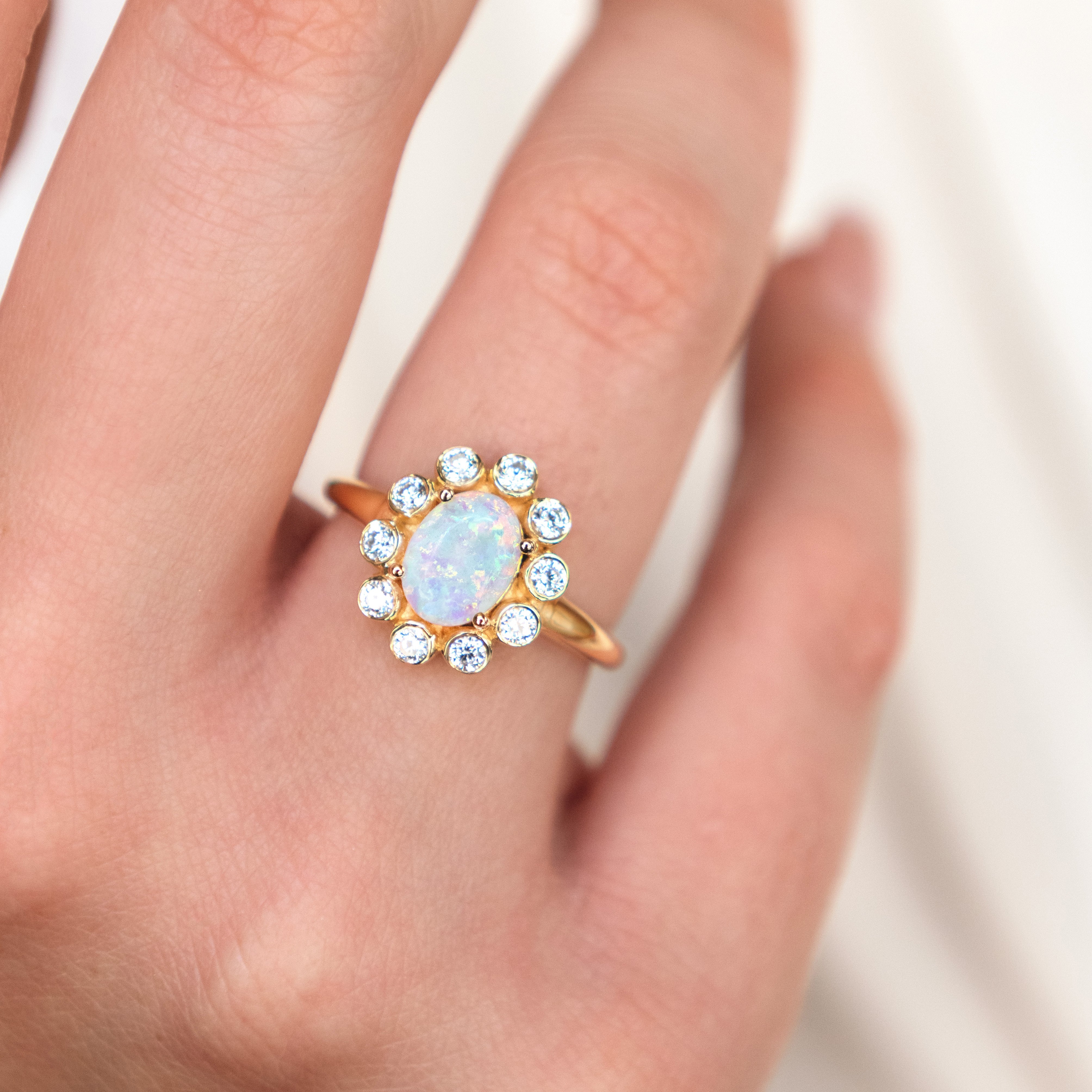 OpalRingGoldFlowershapejewelry
