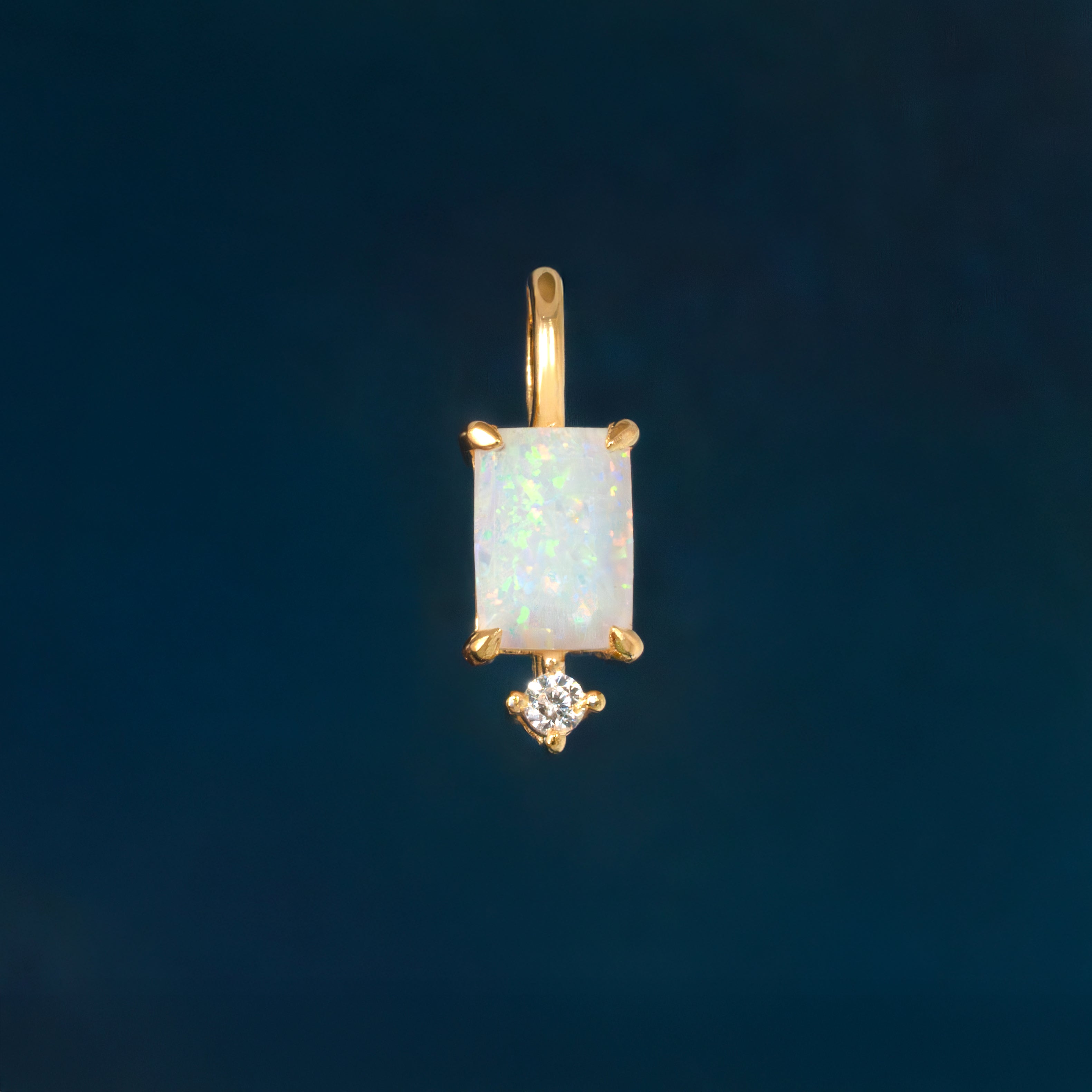 Opal Baguette Birthstone Charm