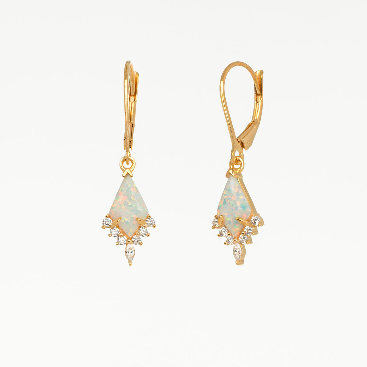 Opal Earrings Gold Bridal Jewelry for Women, Wedding Earrings Opal