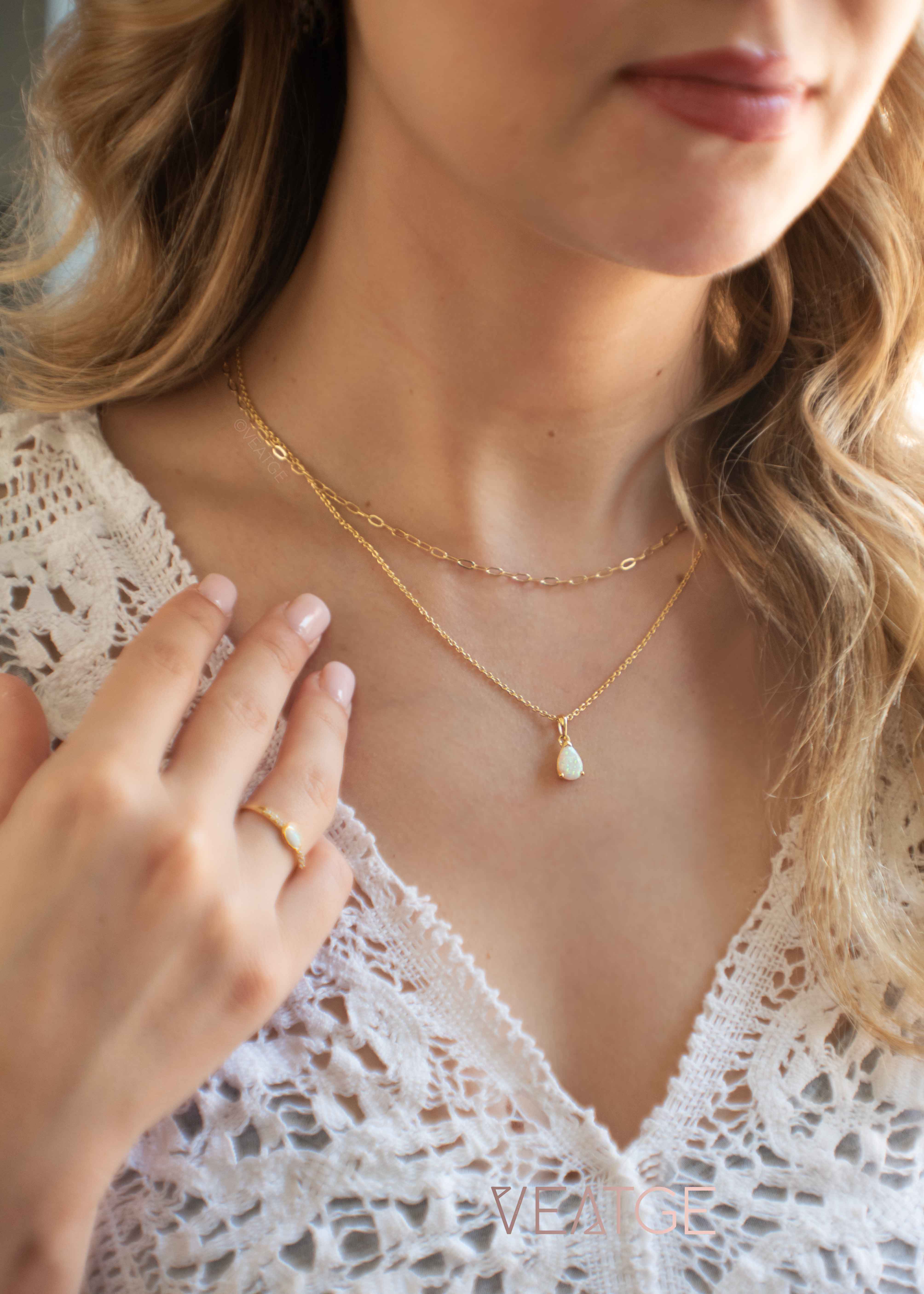 Pear Birthstone Necklace