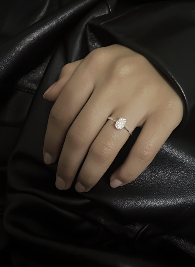 Moissanite Ring Oval Cut 1ct