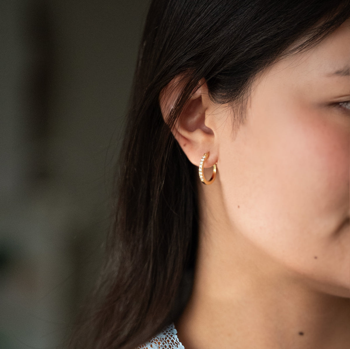 Moissanite Round Hoops - Large 20mm