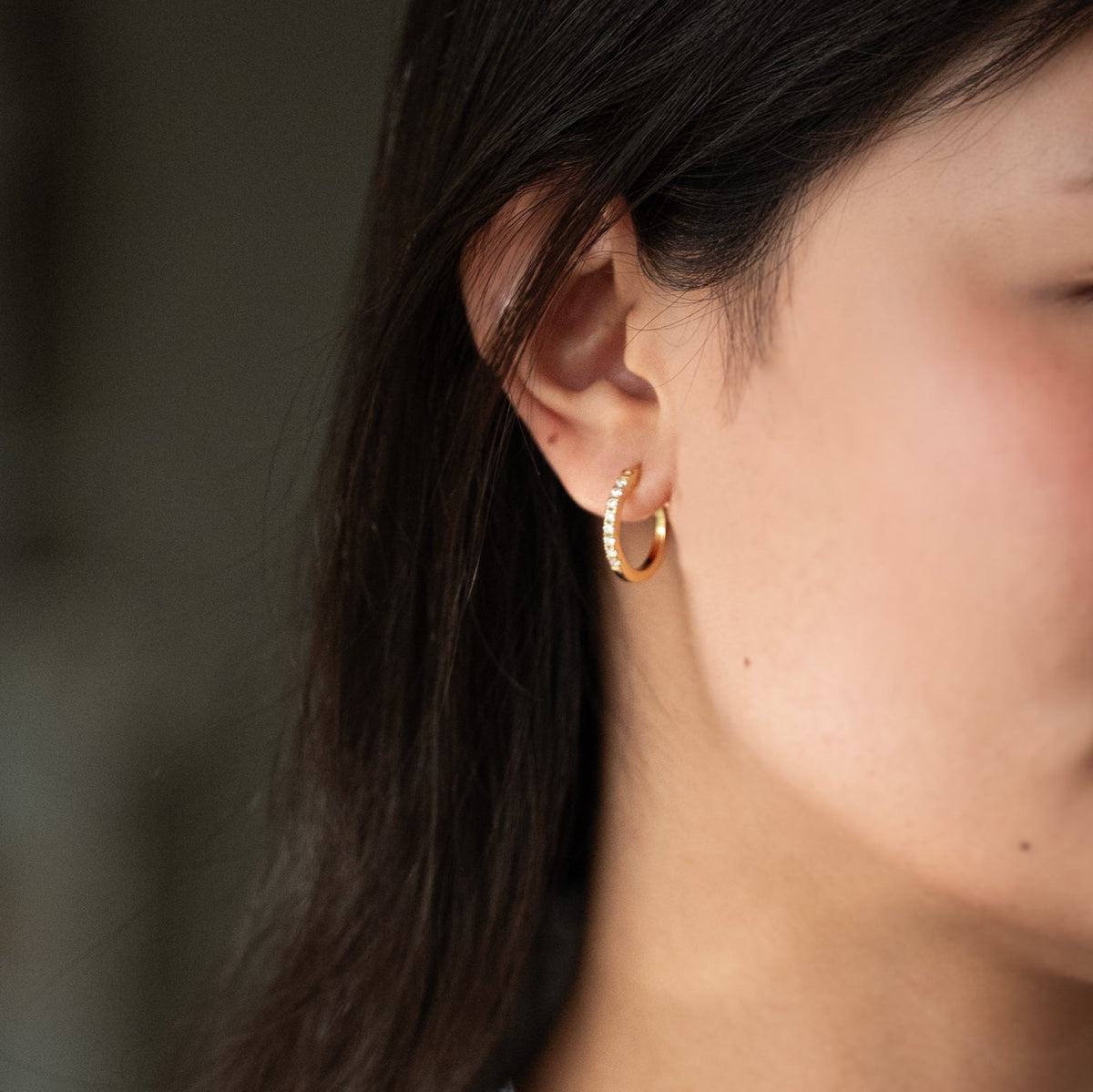 gold diamond hoops