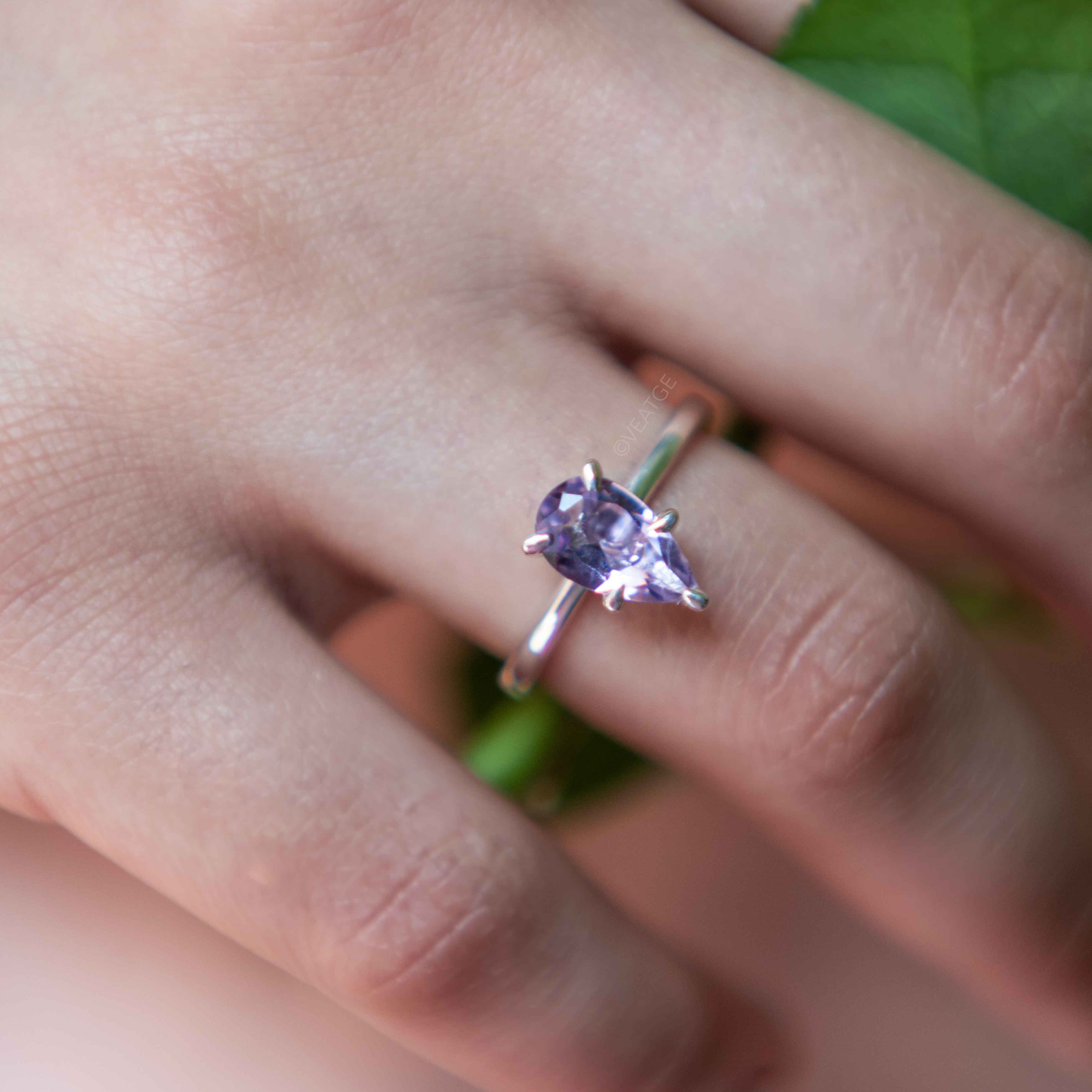 Pear Teardrop Amethyst Ring