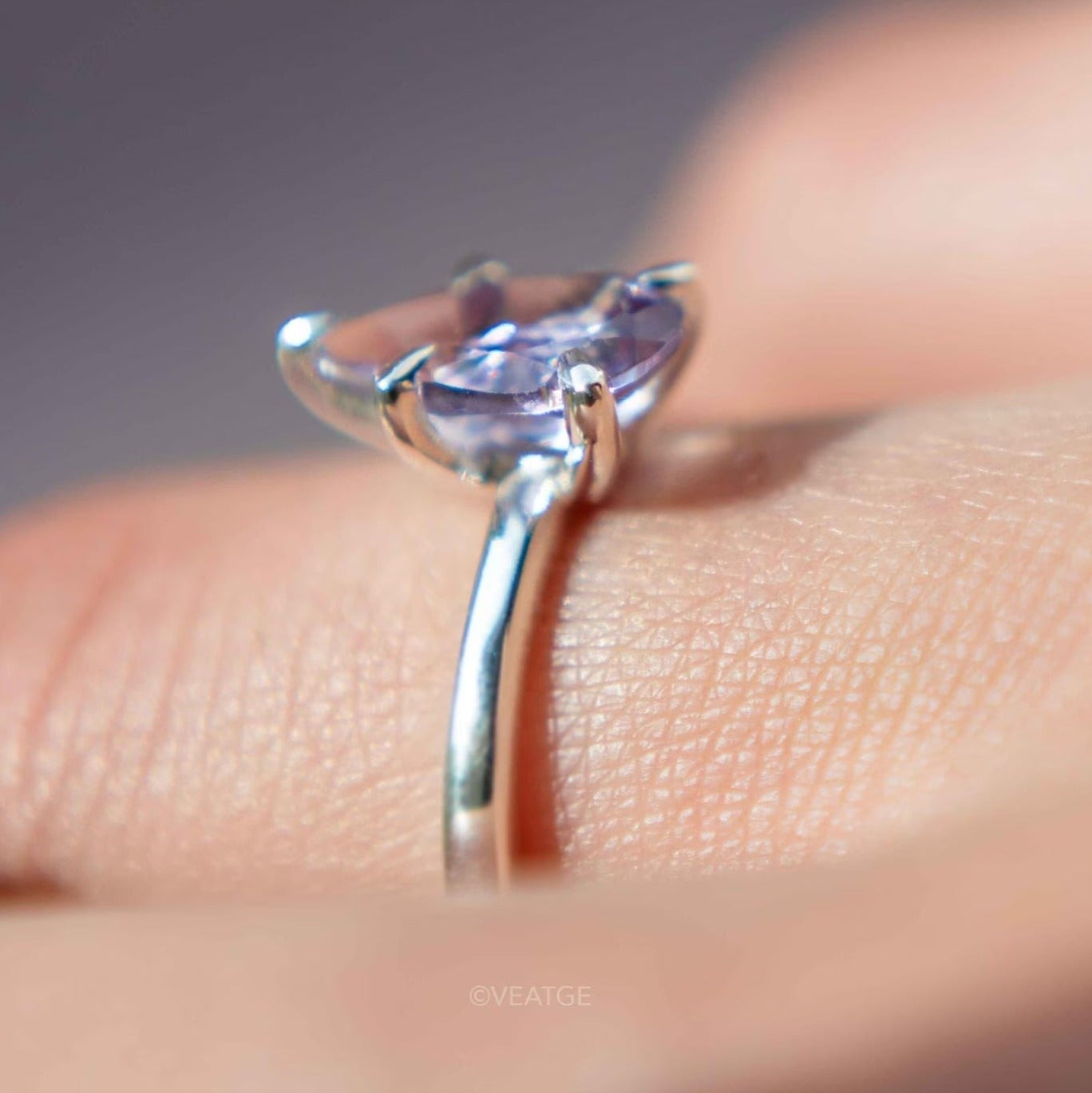 Pear Teardrop Amethyst Ring