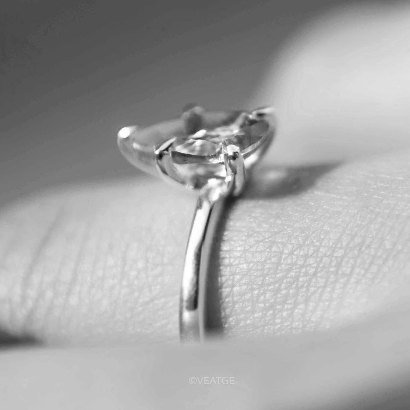 Pear Teardrop Blue Topaz Ring