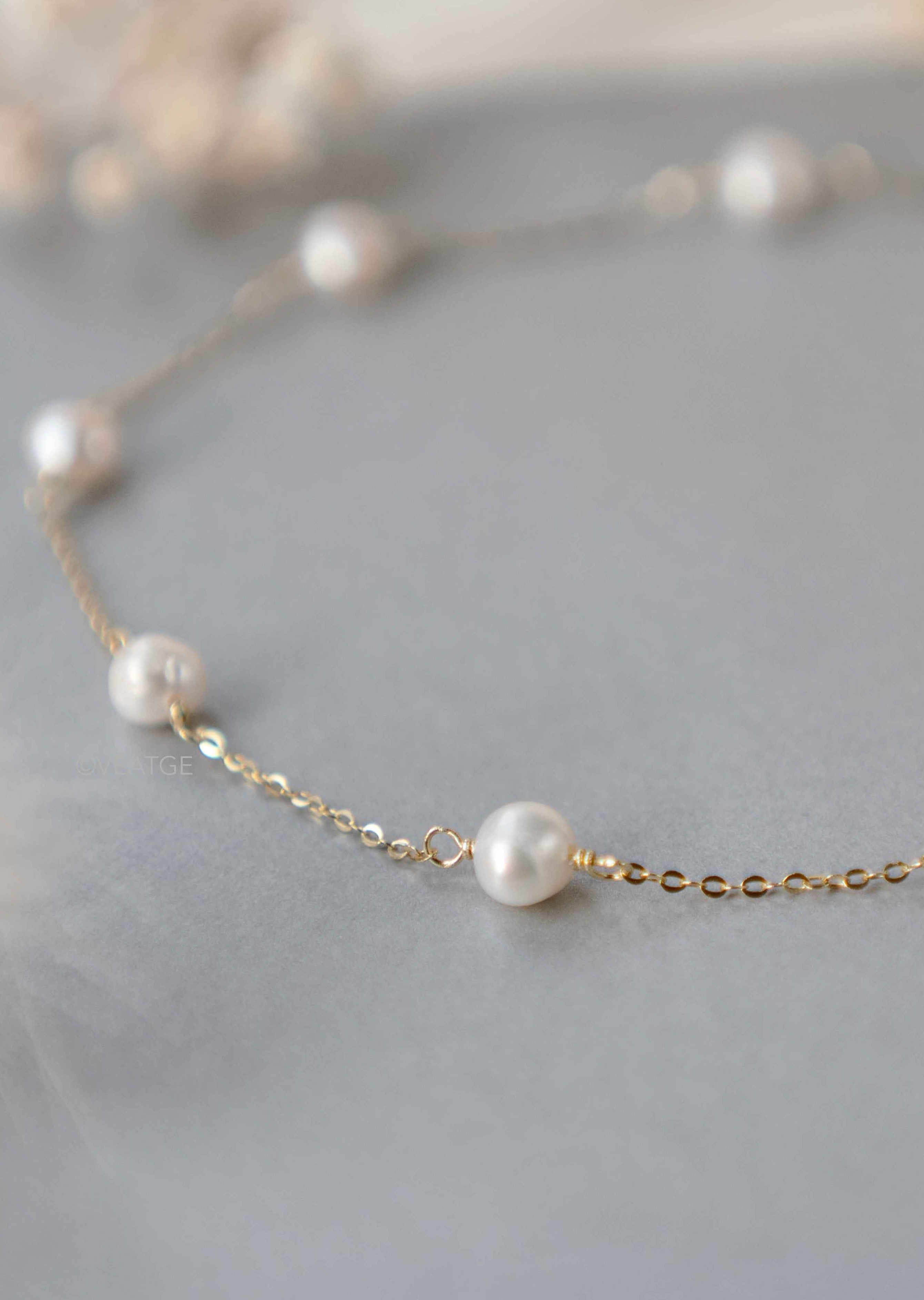 Bridal Pearl necklace, Dainty Pearl Necklace Real Freshwater Genuine pearl, Gift for Women