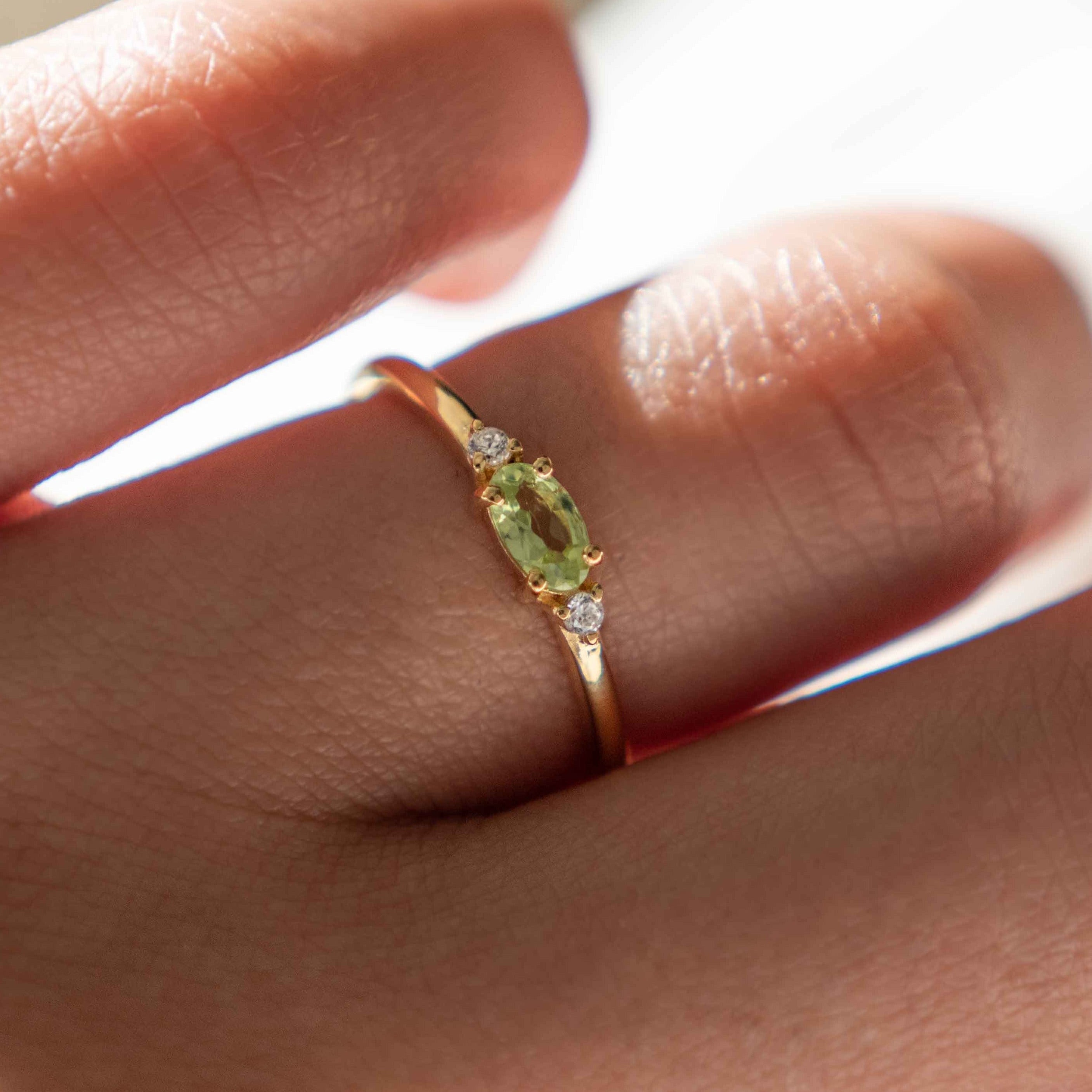 August Birthstone - Peridot Stacking Ring