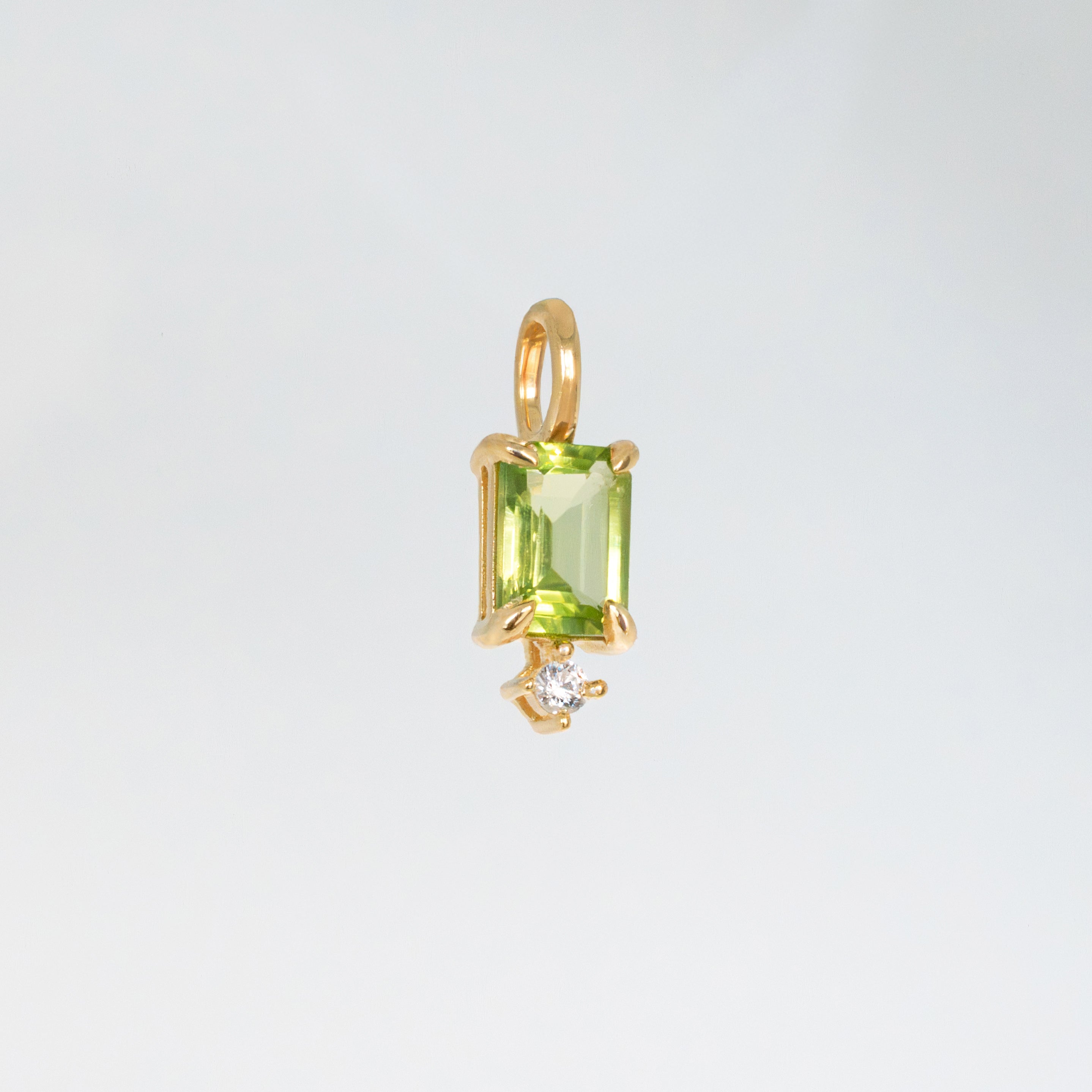 Peridot Baguette Birthstone Charm