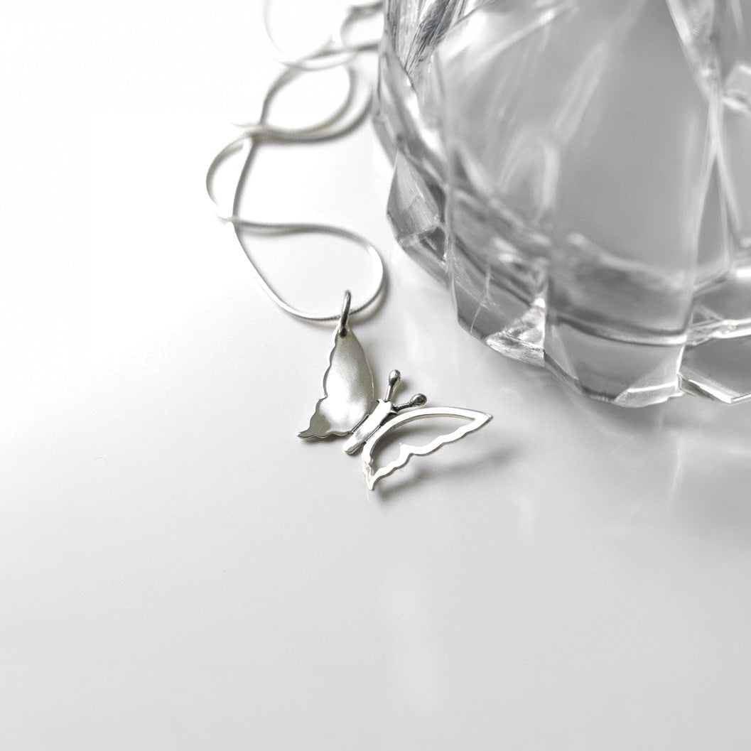 Petite Butterfly Pendant in Silver