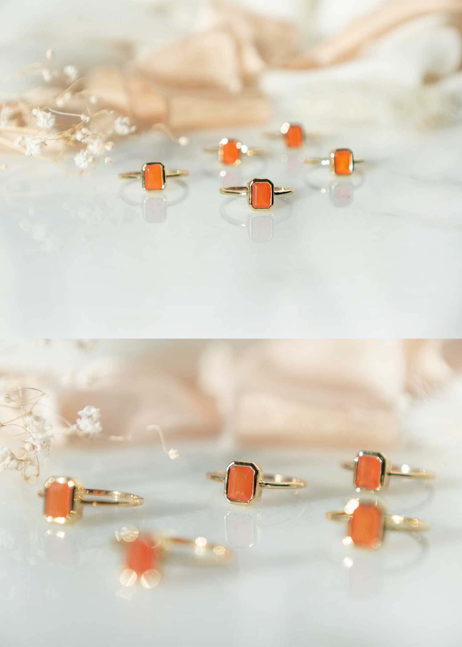 Pure Carnelian Ring 14k Gold Vermeil, High Grade Natural Gemstone Ring, Unisex Ring, Real Carnelian Ring Low Profile, Promise Ring Gifts