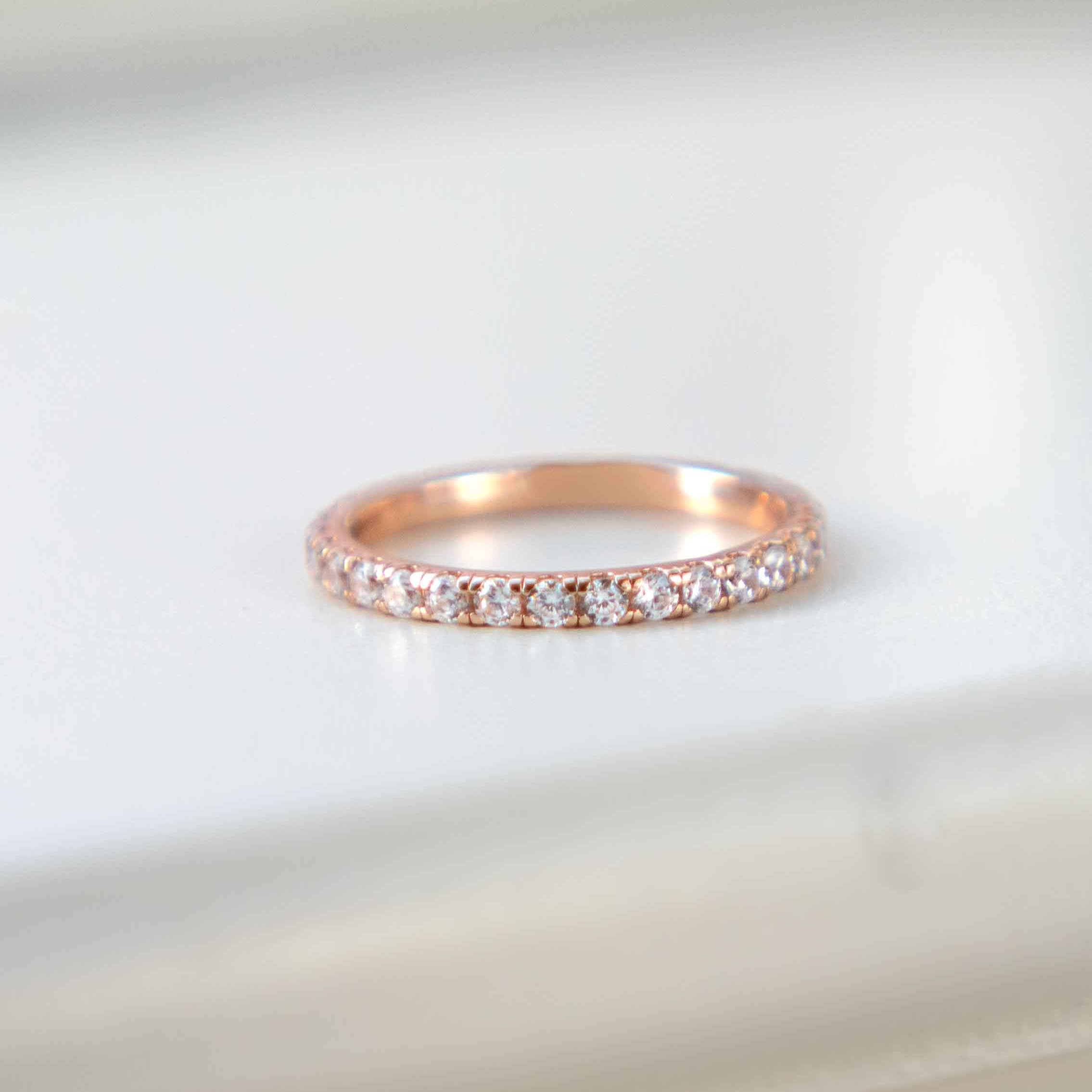 Full Eternity Band Diamond Ring, Simple Wedding Band, Dainty Stacking Ring, Micro pave ring, Promise Ring, Stackable Rings Gold
