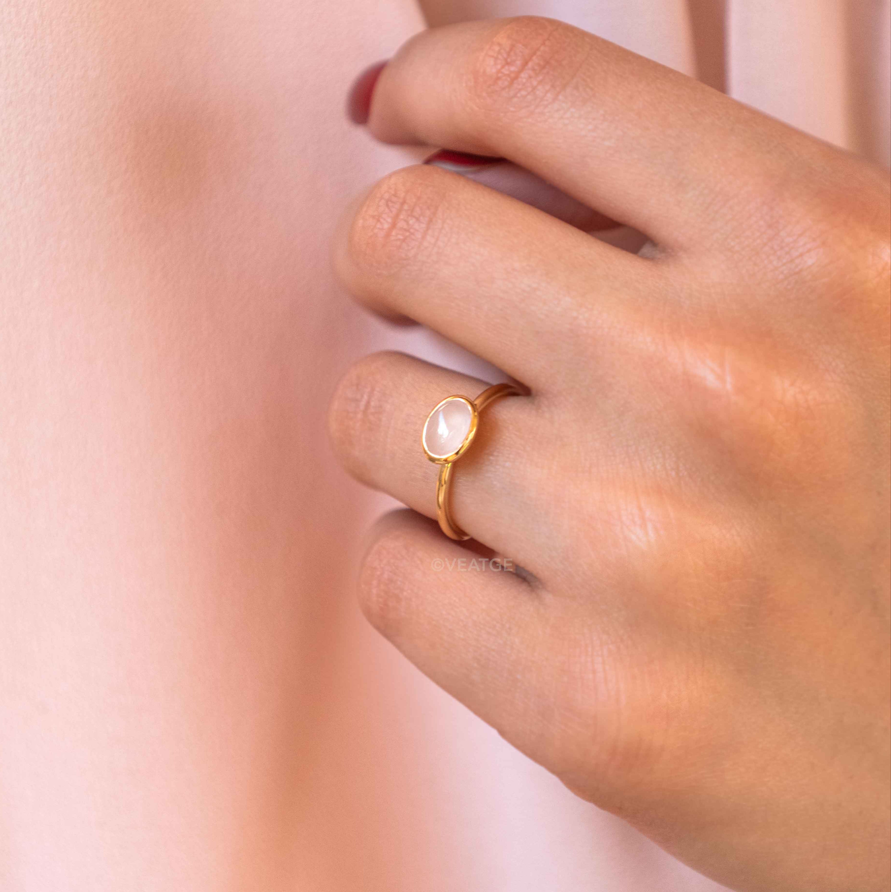 Rose Quartz Buttercup Ring, Natural Rose quartz Ring for Women, Promise Ring, Love ring, gift for girlfriend