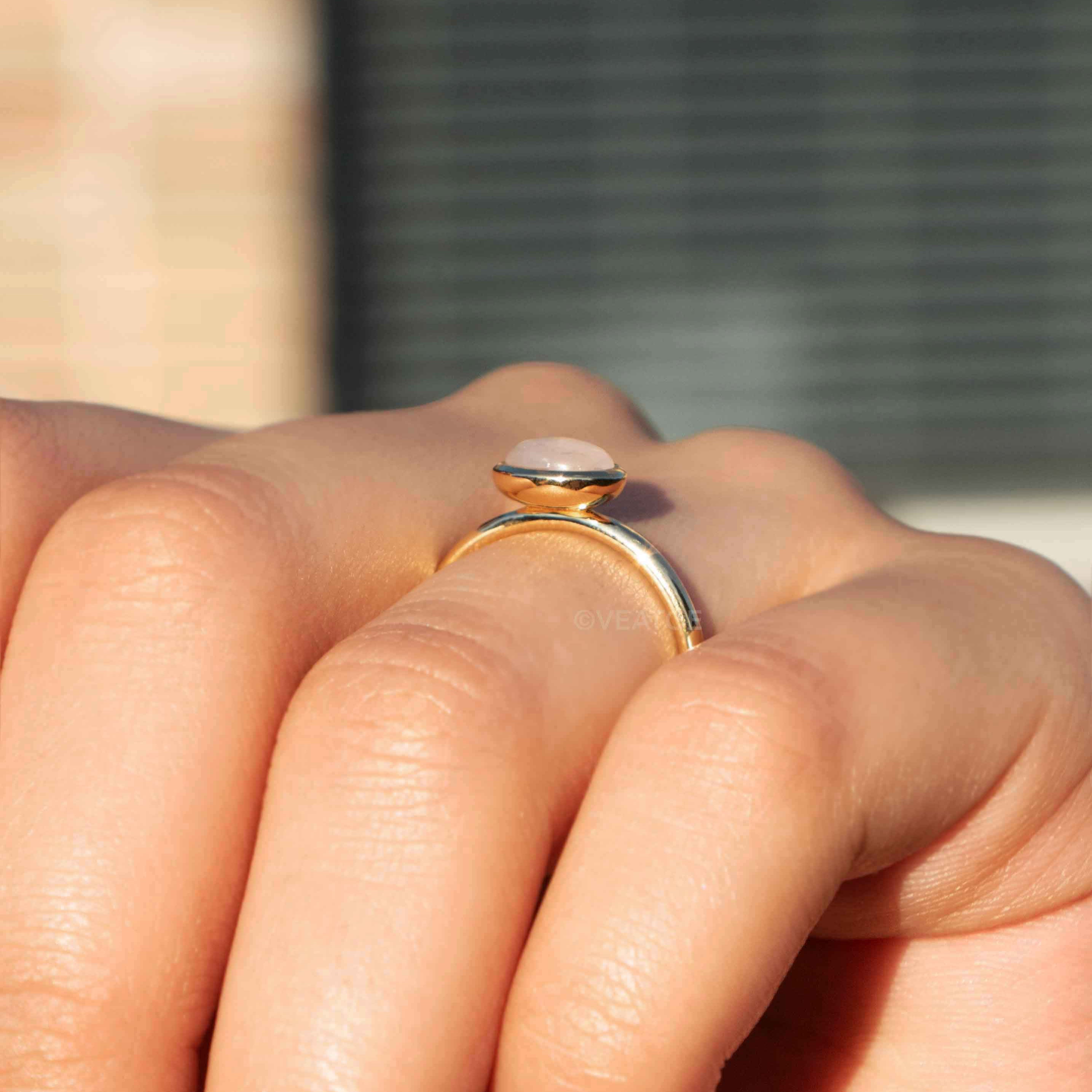 Rose Quartz Buttercup Ring, Natural Rose quartz Ring for Women, Promise Ring, Love ring, gift for girlfriend
