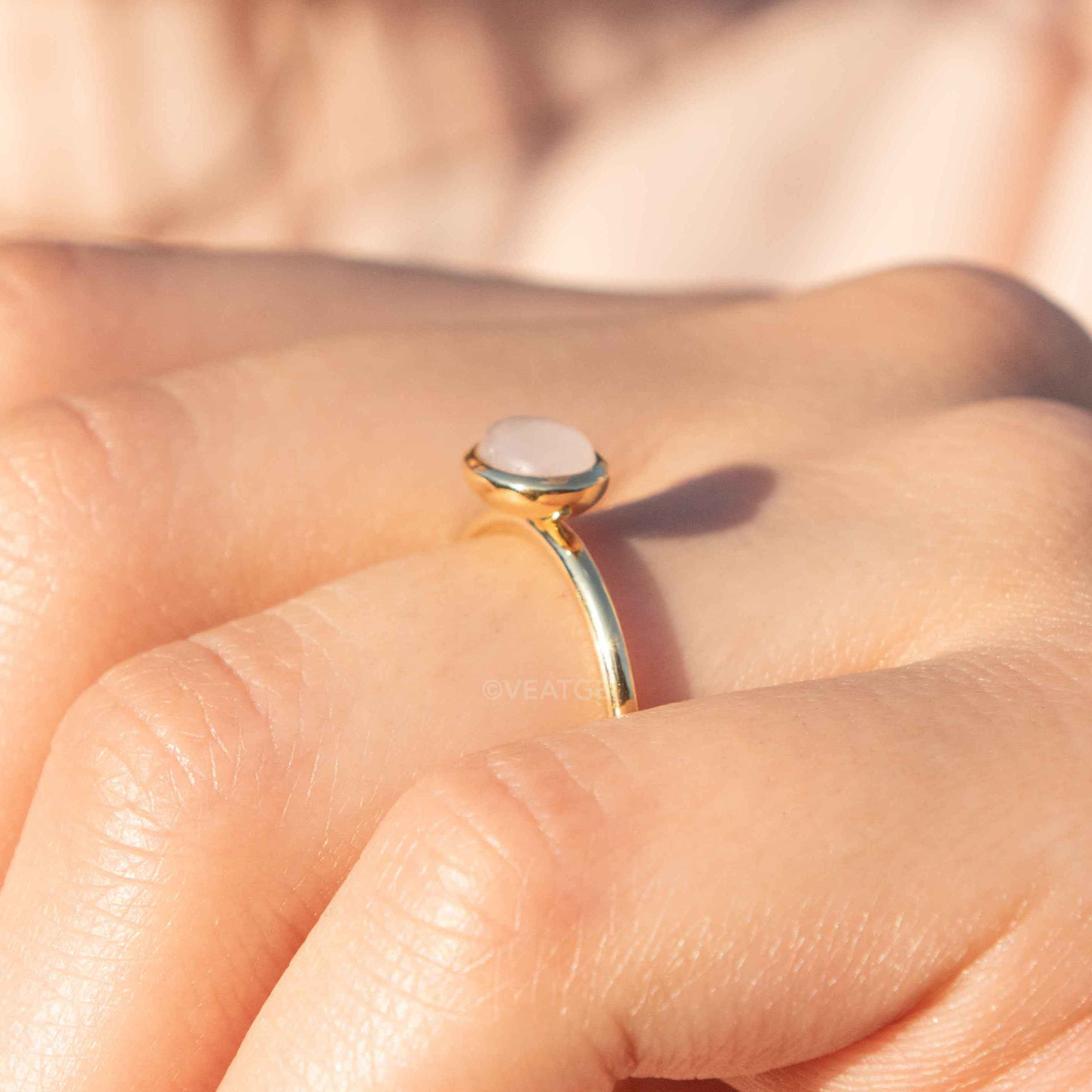 Rose Quartz Buttercup Ring, Natural Rose quartz Ring for Women, Promise Ring, Love ring, gift for girlfriend