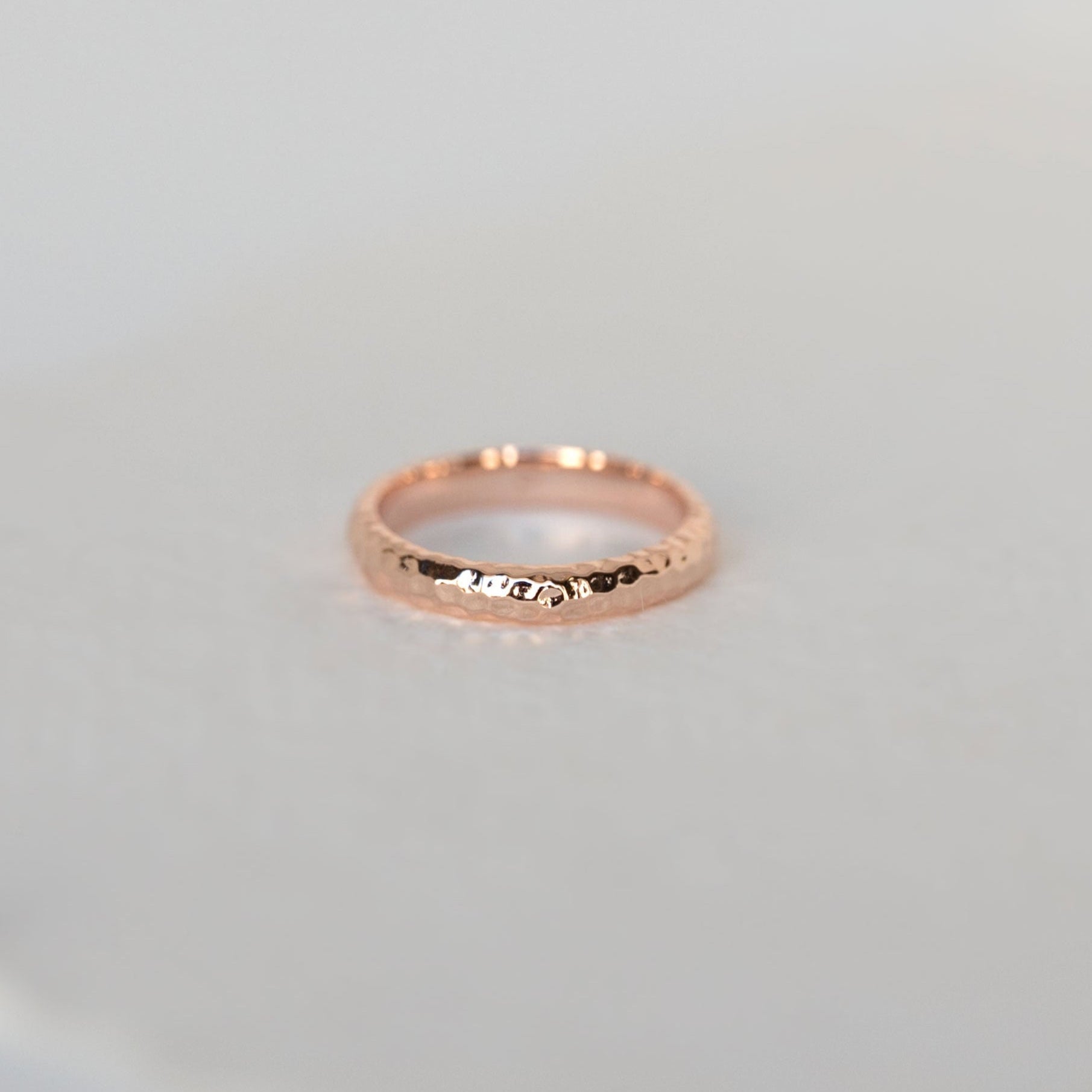 Rose Gold Unique Hammered Wedding Bands, 92Gold Ring, Stackable Ring 3mm, Rose Godl Women Wedding Band Ring, Mens Wedding Band Rings, Anniversary Gift, Unisex Wedding Bands for him and he