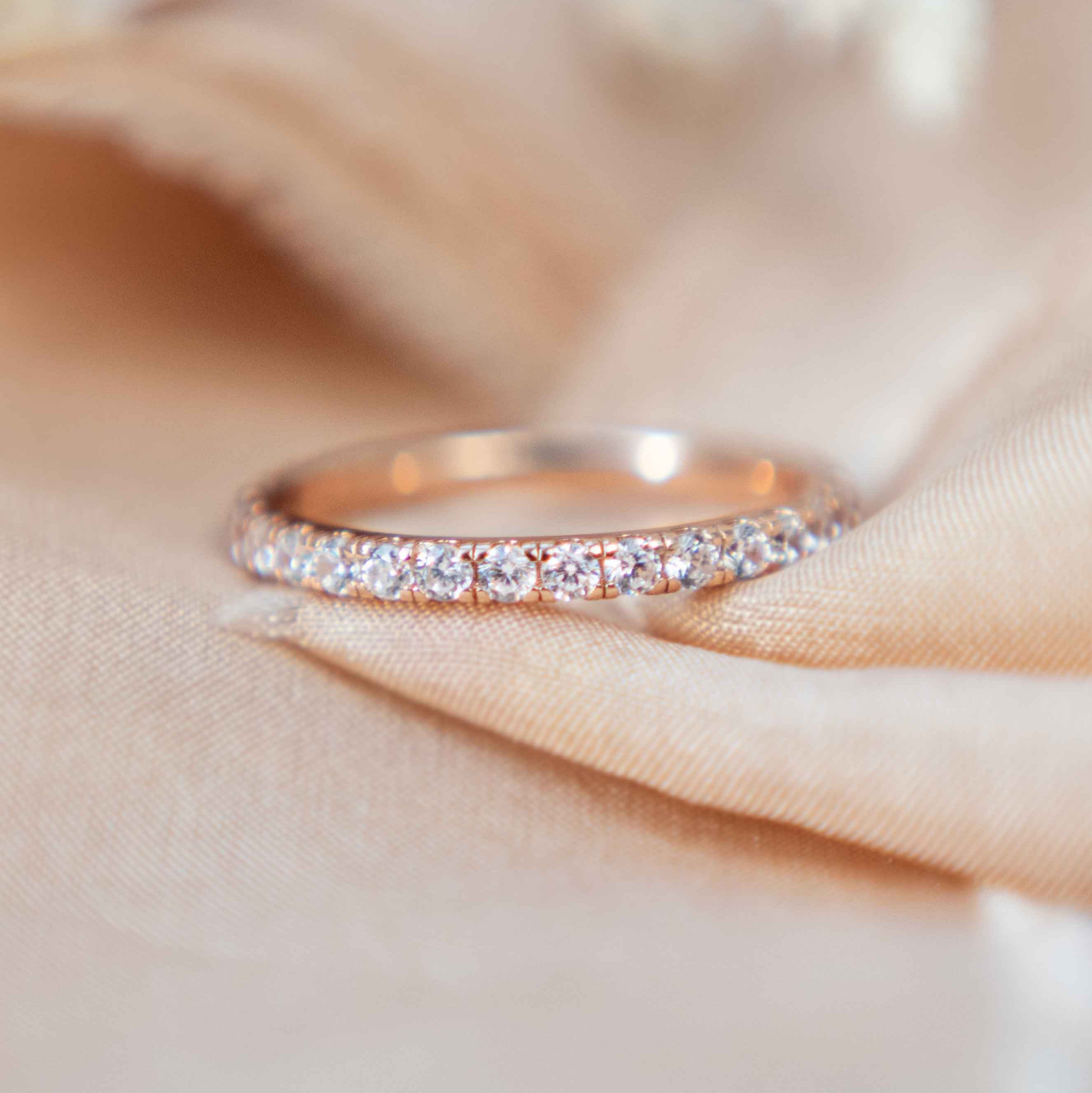 Full Eternity Band Diamond Ring, Simple Wedding Band, Dainty Stacking Ring, Micro pave ring, Promise Ring, Stackable Rings Gold