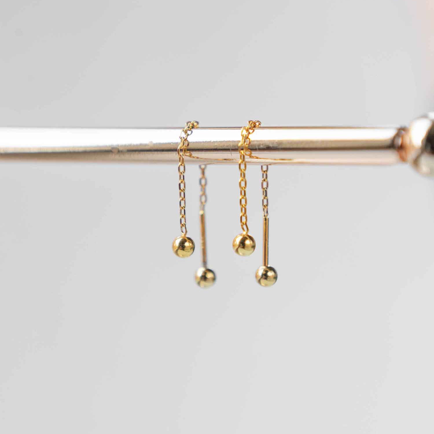 Front and Back Essential Threaders for Everday Earrings Gold Lightweight Sleeper Live In Earrings Sterling Silver Threader earrings to wear in the shower and sleep in gifts for girls