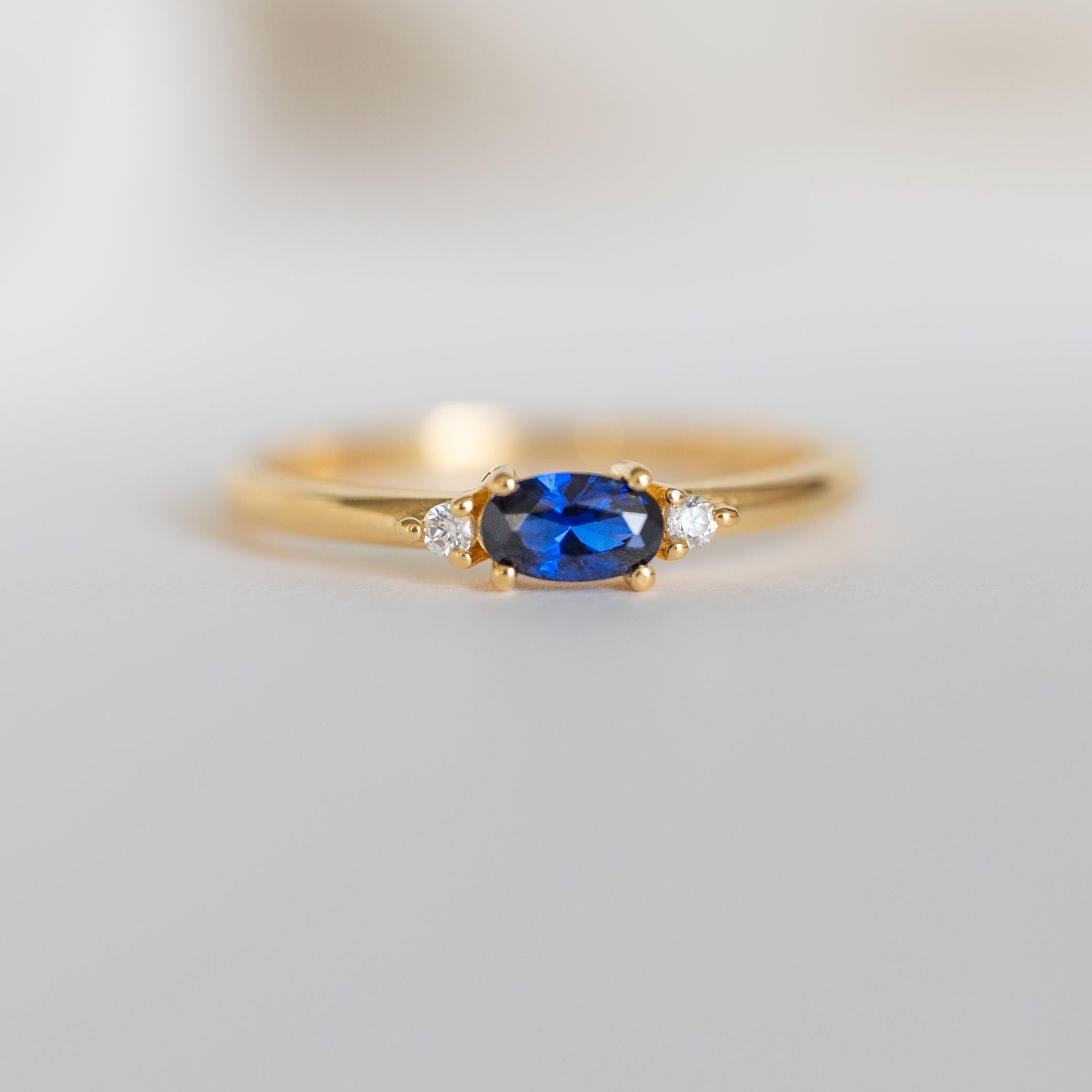 Sapphire Dainty Stacking ring gold
