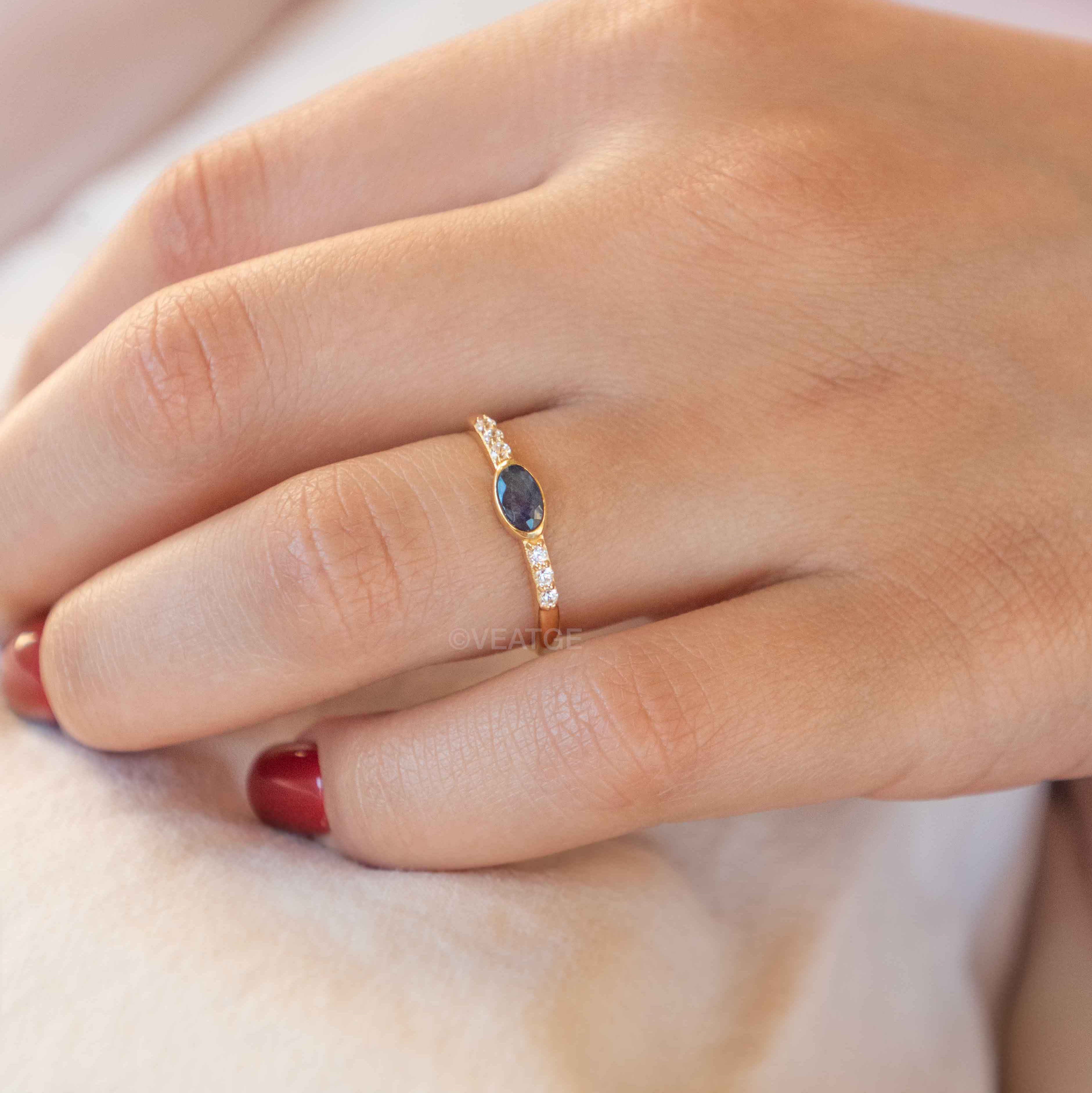 Genuine Sapphire stacking ring band