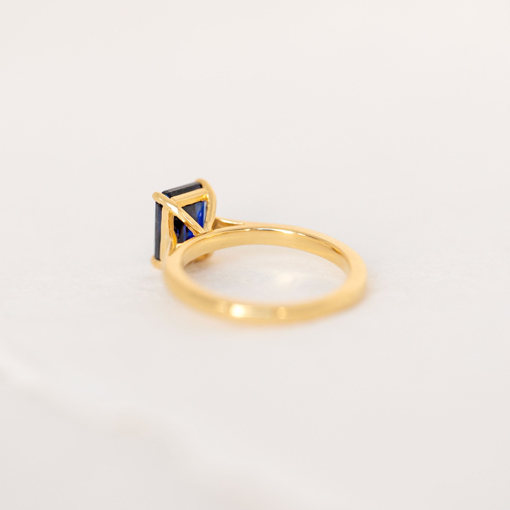 Emerald Cut Sapphire Ring Gold