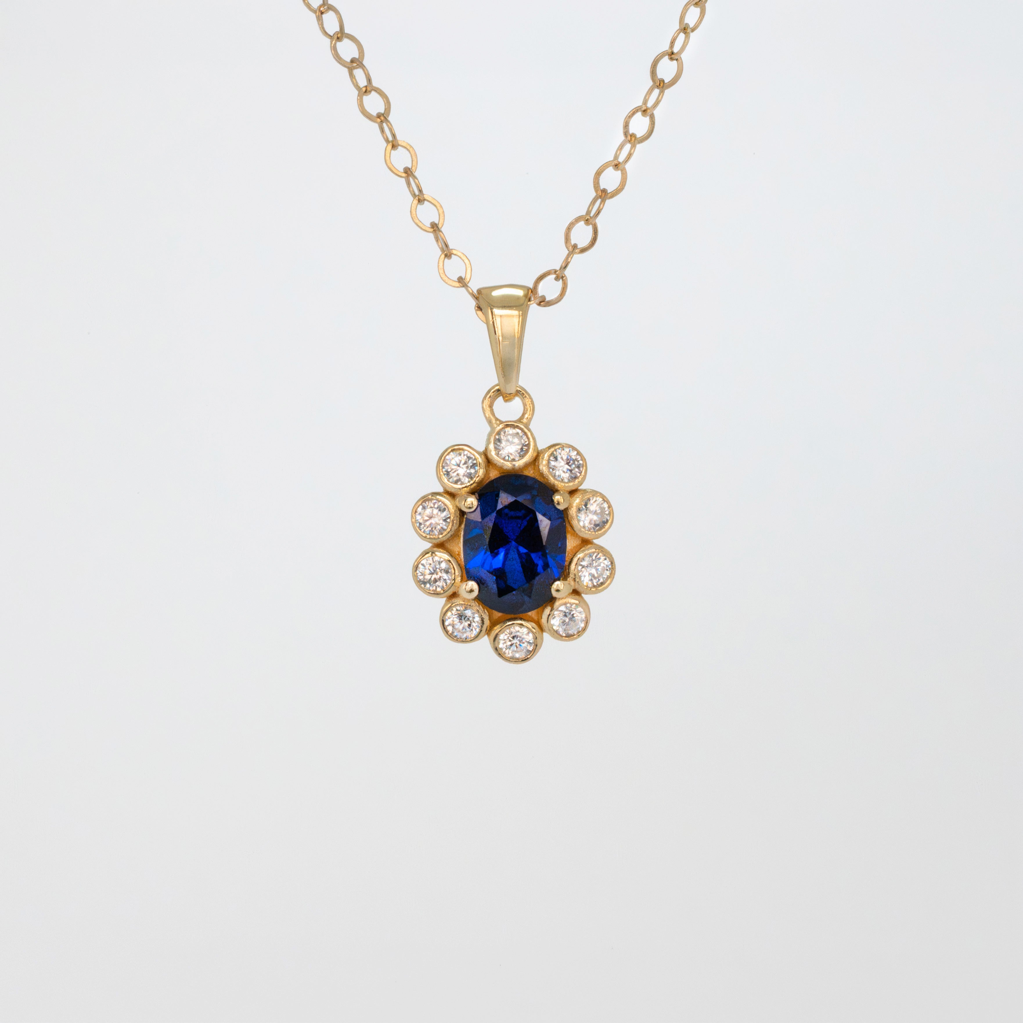 Sapphire necklace flower design, anniversary gift for wife, mothers day gift for mom