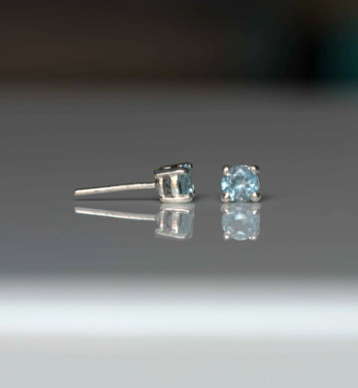Blue Topaz Stud Earrings