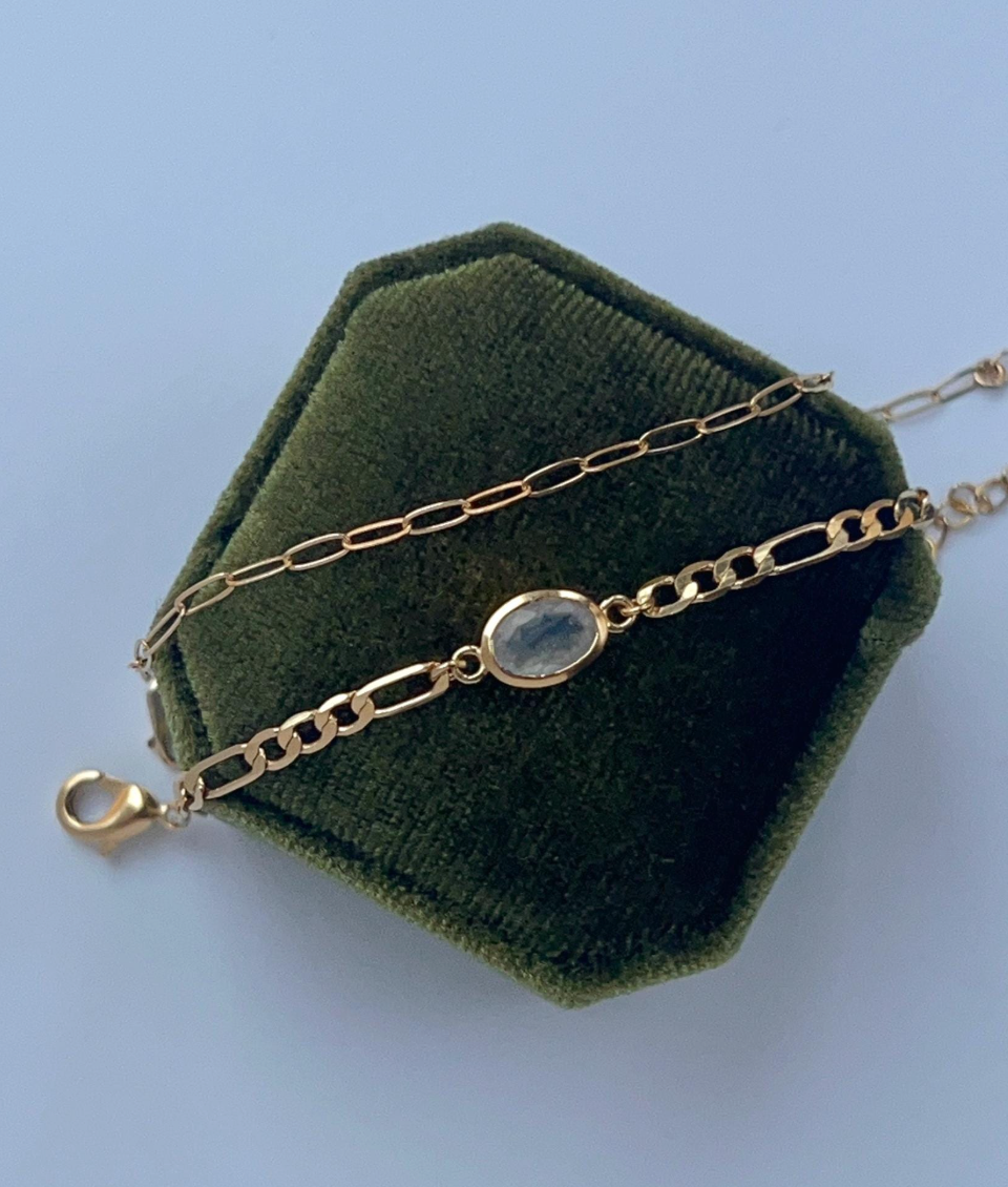 Moonstone Signature Oval Bracelet Stack