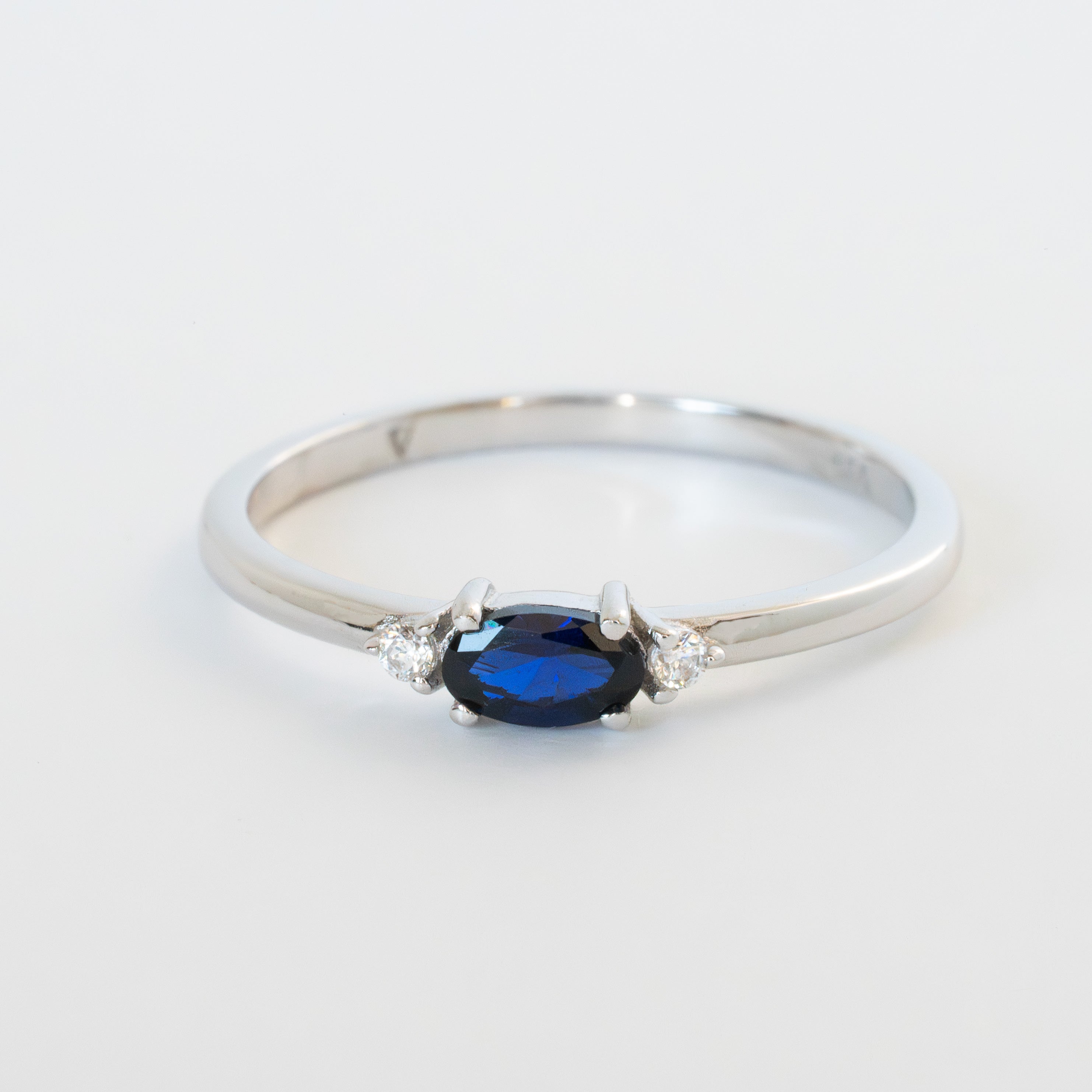 Sapphire Ring Gold Silver Birthstone, Dainty Stacking Ring, Genuine Natural Gemstone Jewelry, 925 sterling silver, Mom Birthday Gifts, Stacking Rings, Stackable Rings