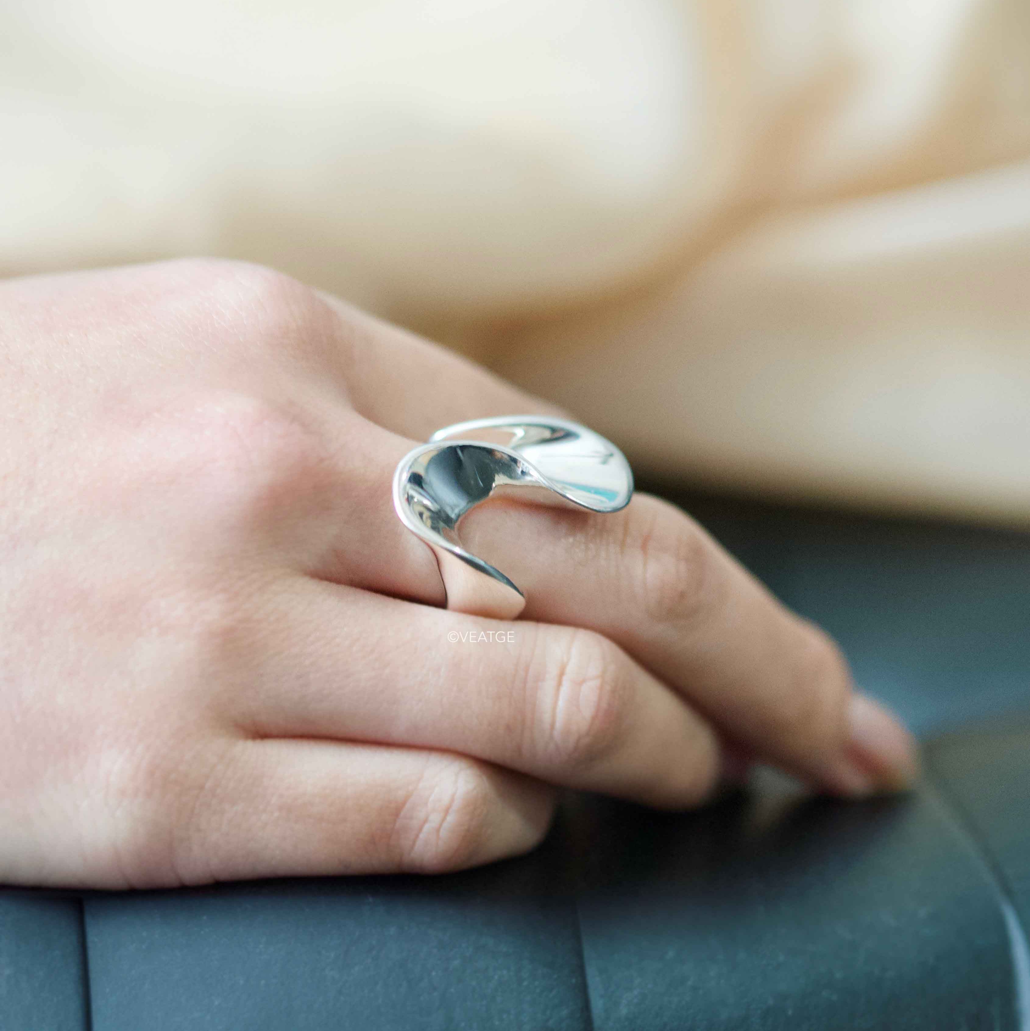 Swirl Statement Silver Ring