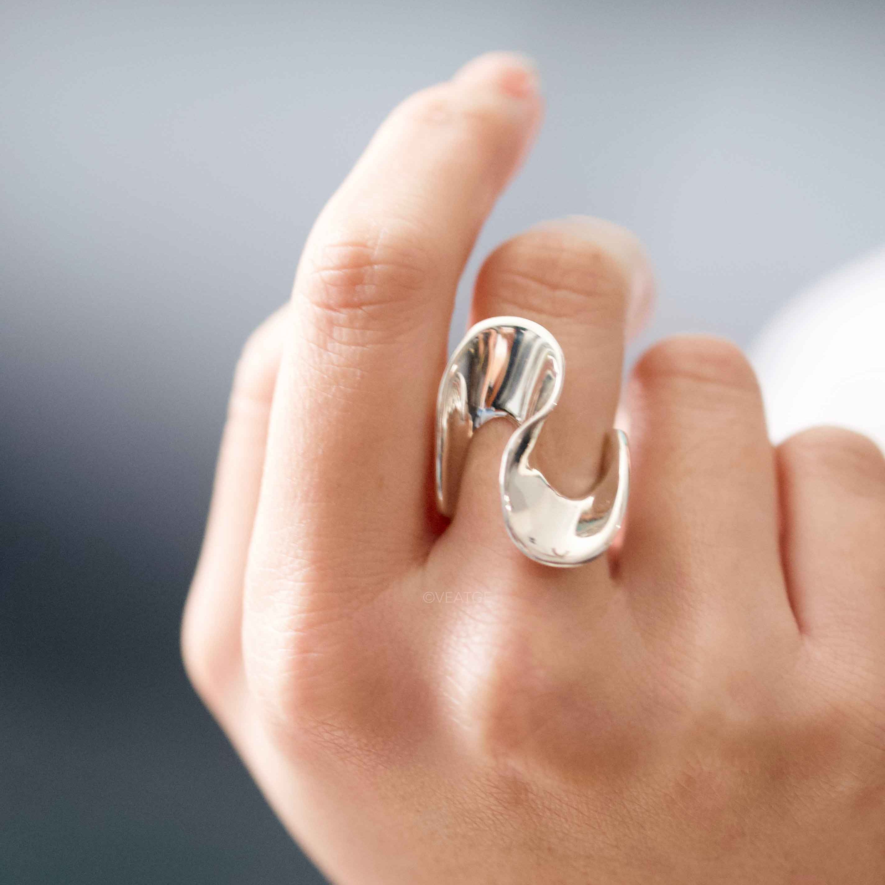 Swirl Statement Silver Ring
