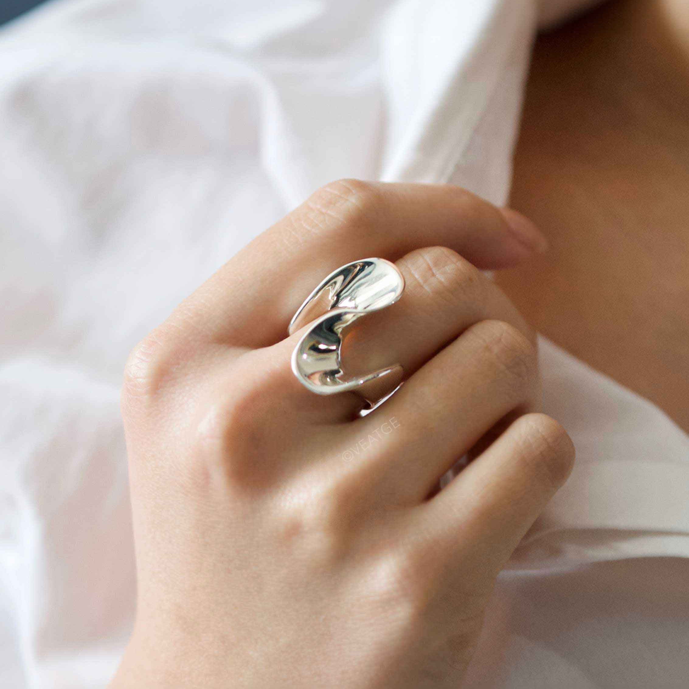 Swirl Statement Silver Ring