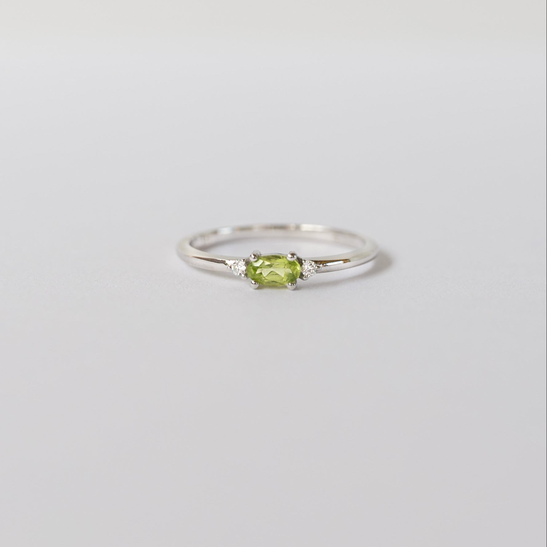 August Birthstone Ring Natural Peridot in 925 Sterling Silver, Dainty Stacking Birthstone Rings, Gifts for Women