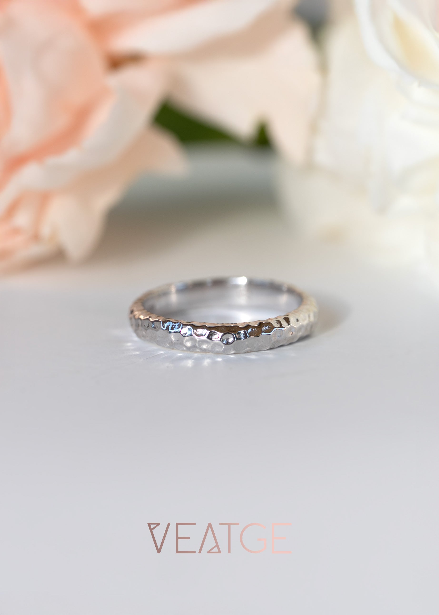 Unique Hammered Wedding Bands, 925 Sterling Silver Ring, Stackable Ring 3mm, Women Wedding Band Ring, Mens Wedding Band Rings, Anniversary Gift, Unisex Wedding Bands for him and her