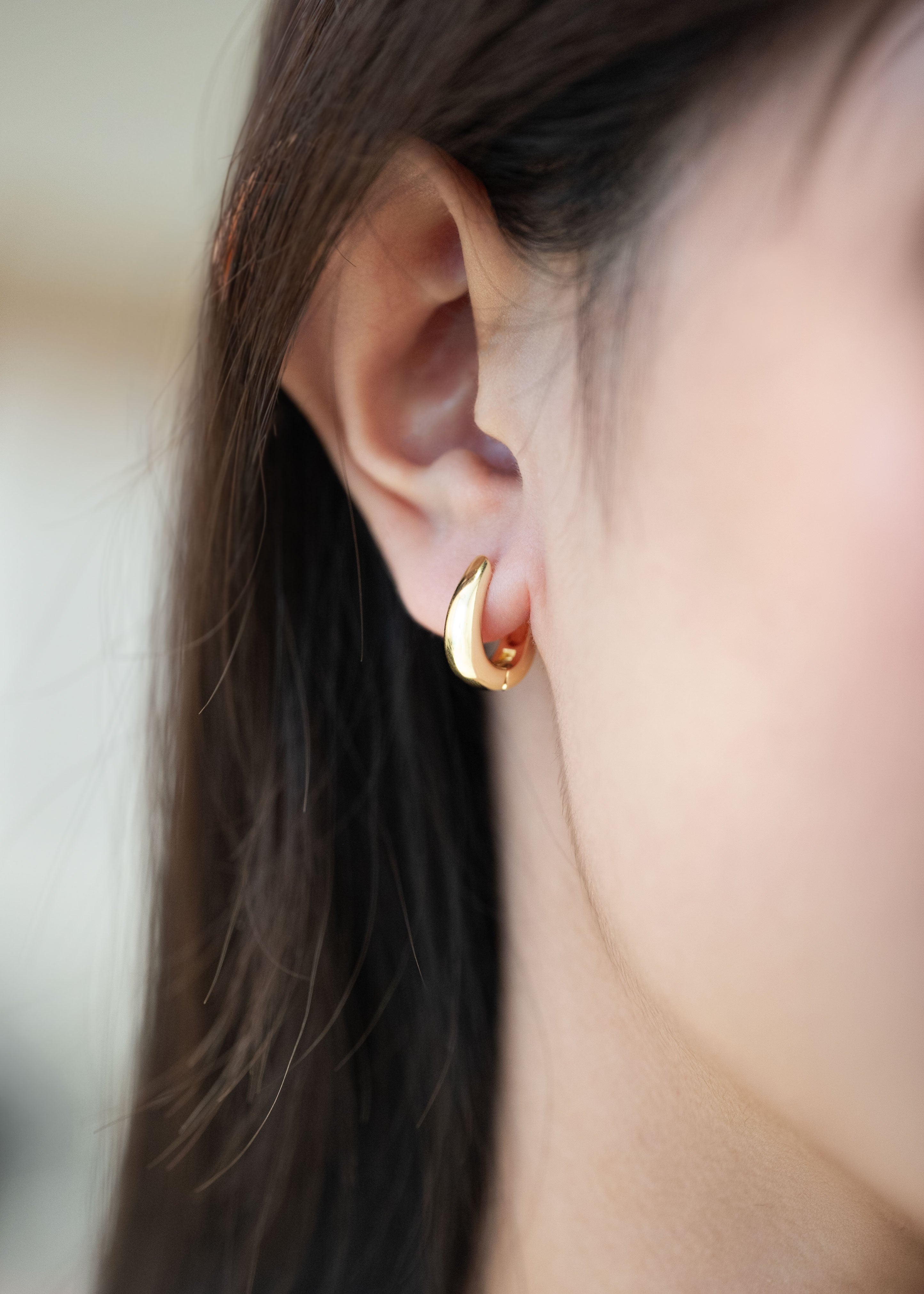 14k gold hoops chunky earrings