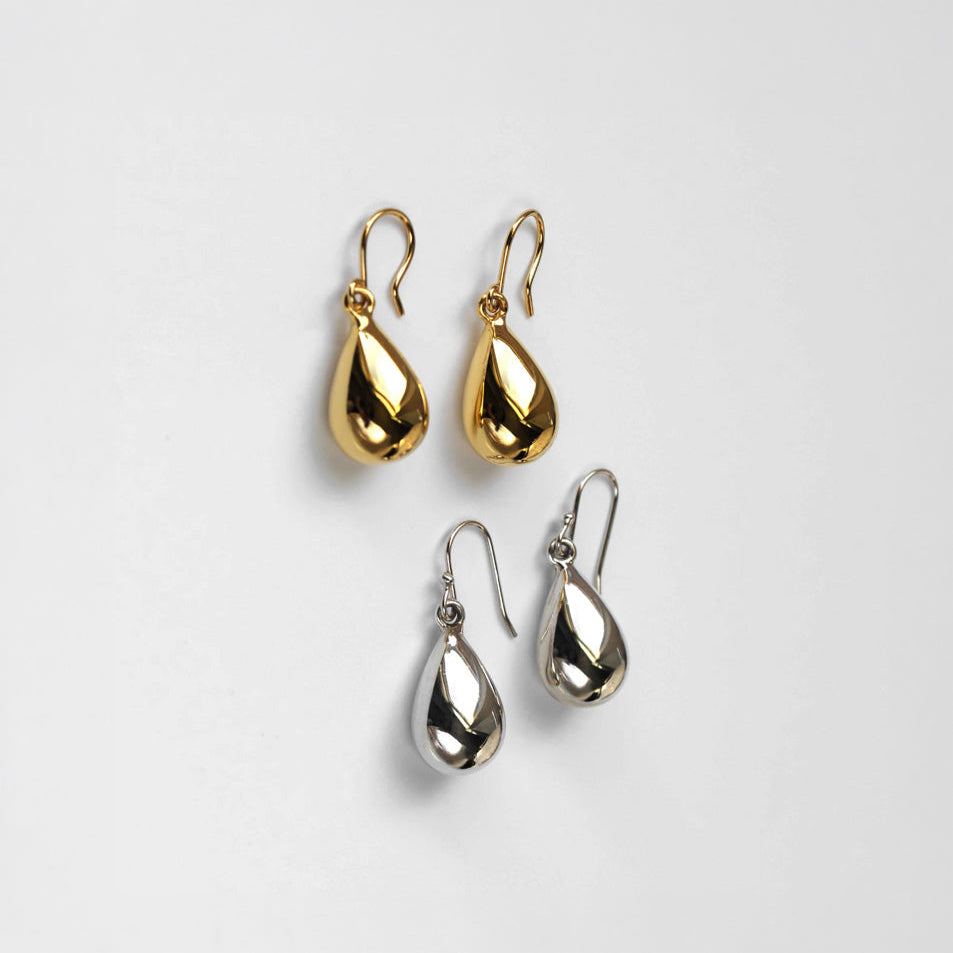 Teardrop Earrings - Silver & Gold