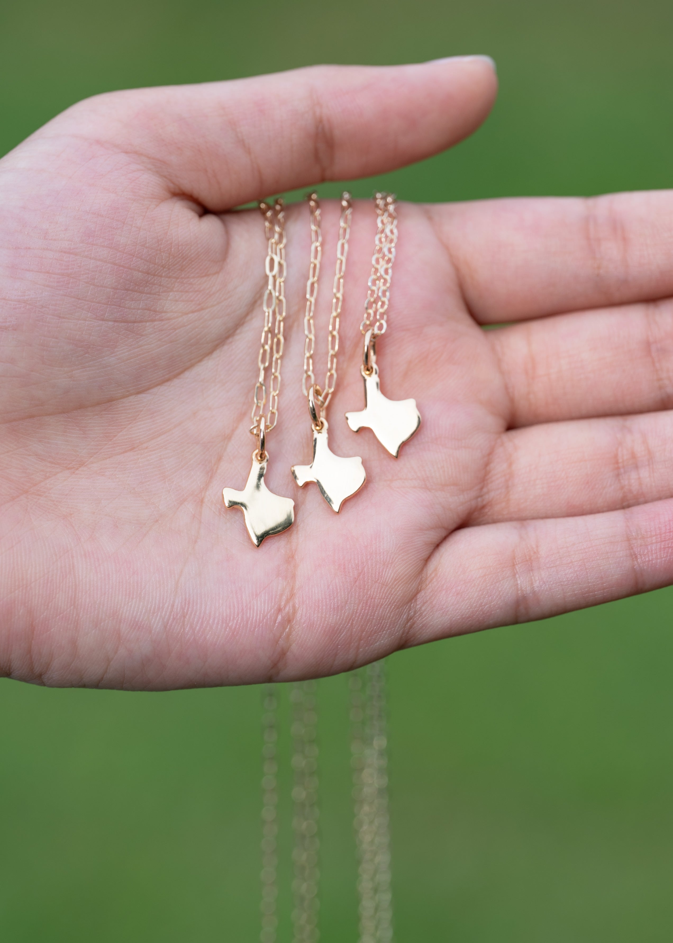 Texas State Charm Pendant, Texas Necklace Gold, Texas Gift for Texans, Houston Strong Necklace, Texas Strong Necklace